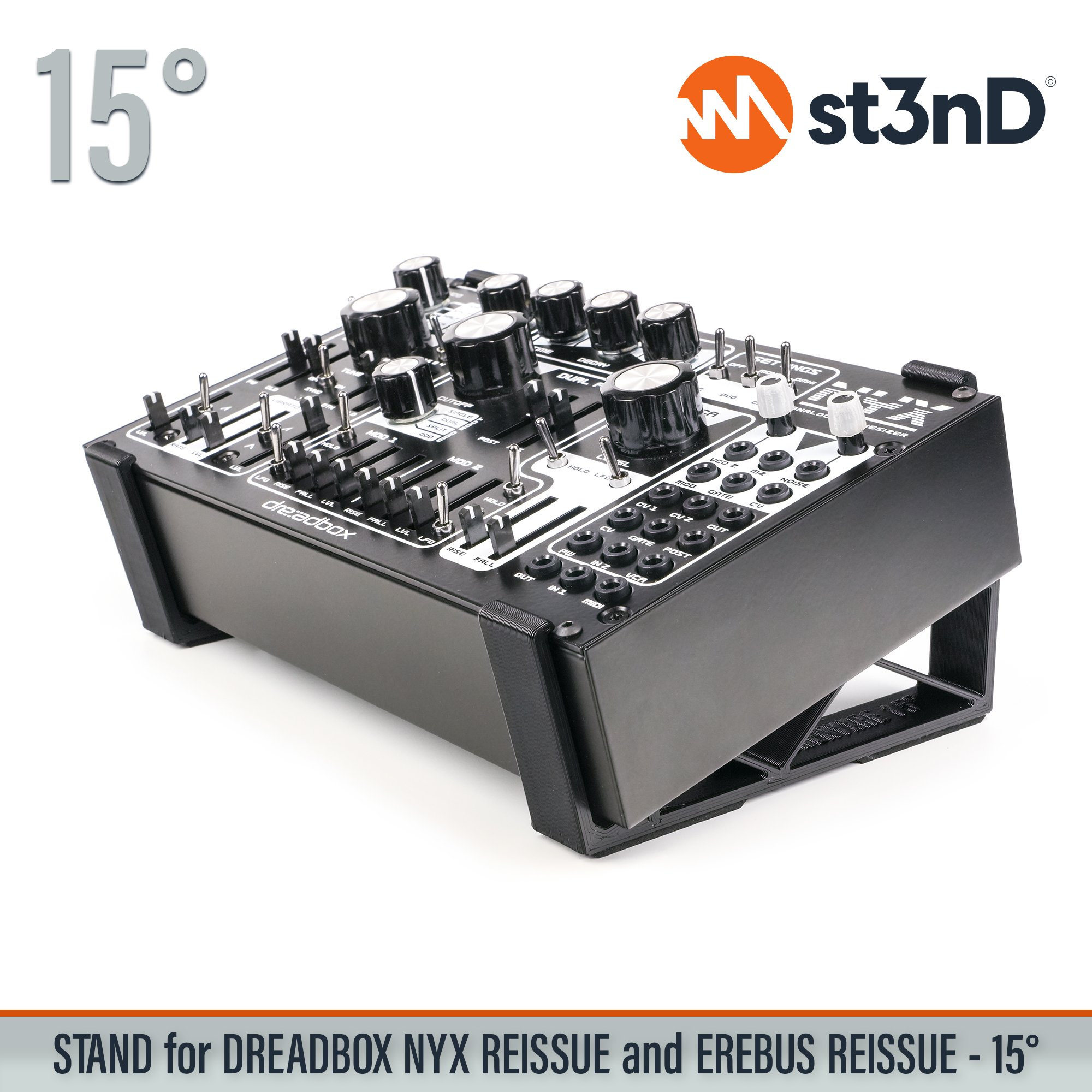 analog synth dreadbox dreadbox nyx drone synth erebus portable semi modular st3nD stable stand strong sturdy tilted NYX Reissue EREBUS Reissue semi modular synth