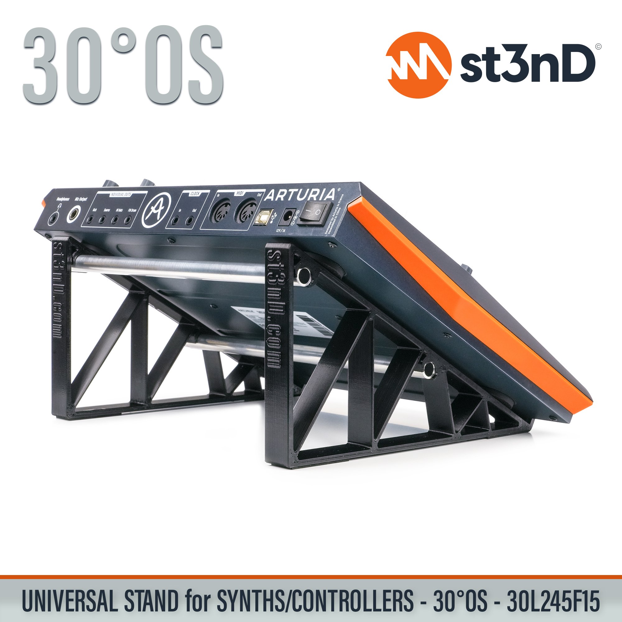 controller instrument accessory portable raised st3nD stable stand strong studio accessory sturdy synth synth accessory tilted arturia drumbrute impact home studio