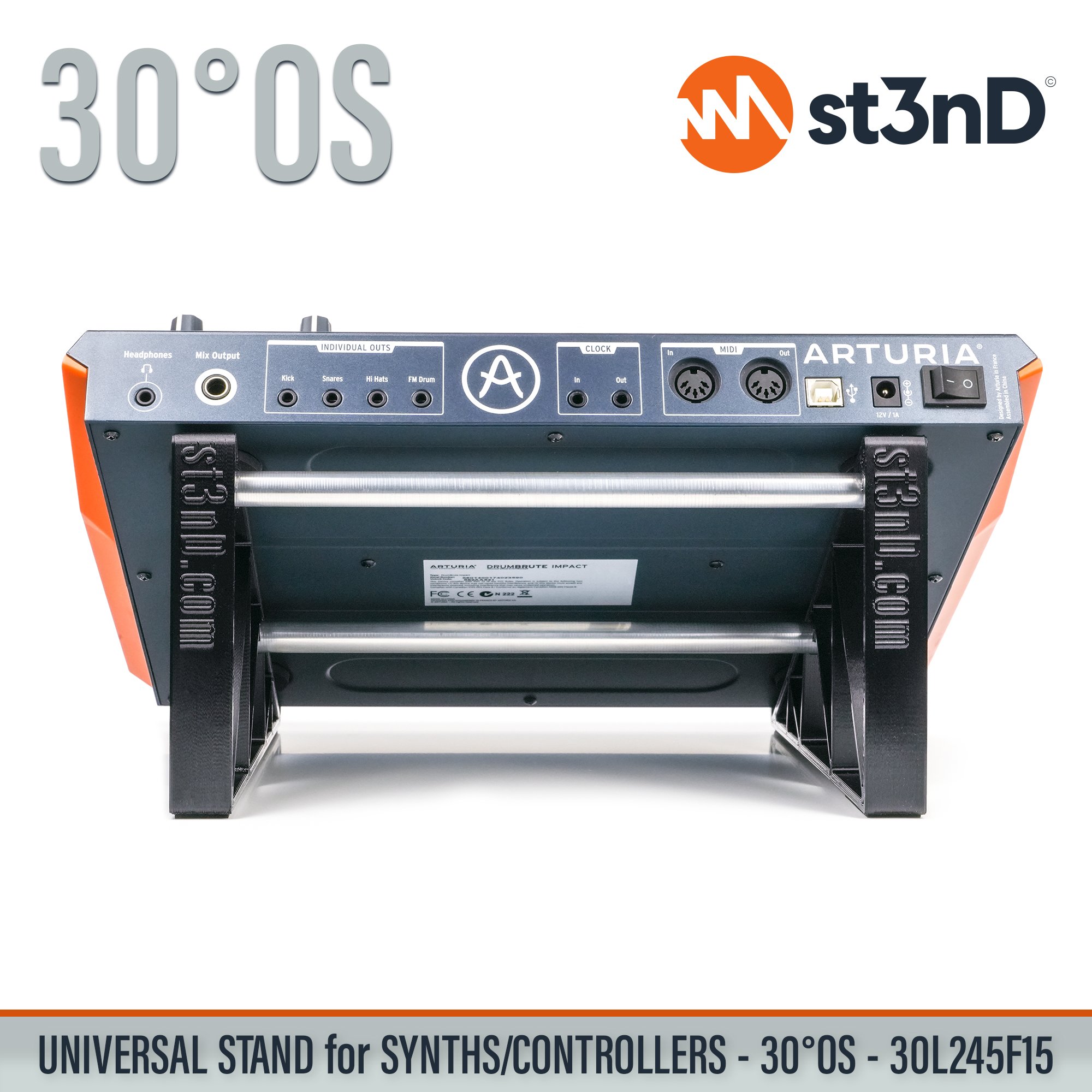 controller instrument accessory portable raised st3nD stable stand strong studio accessory sturdy synth synth accessory tilted arturia drumbrute impact home studio