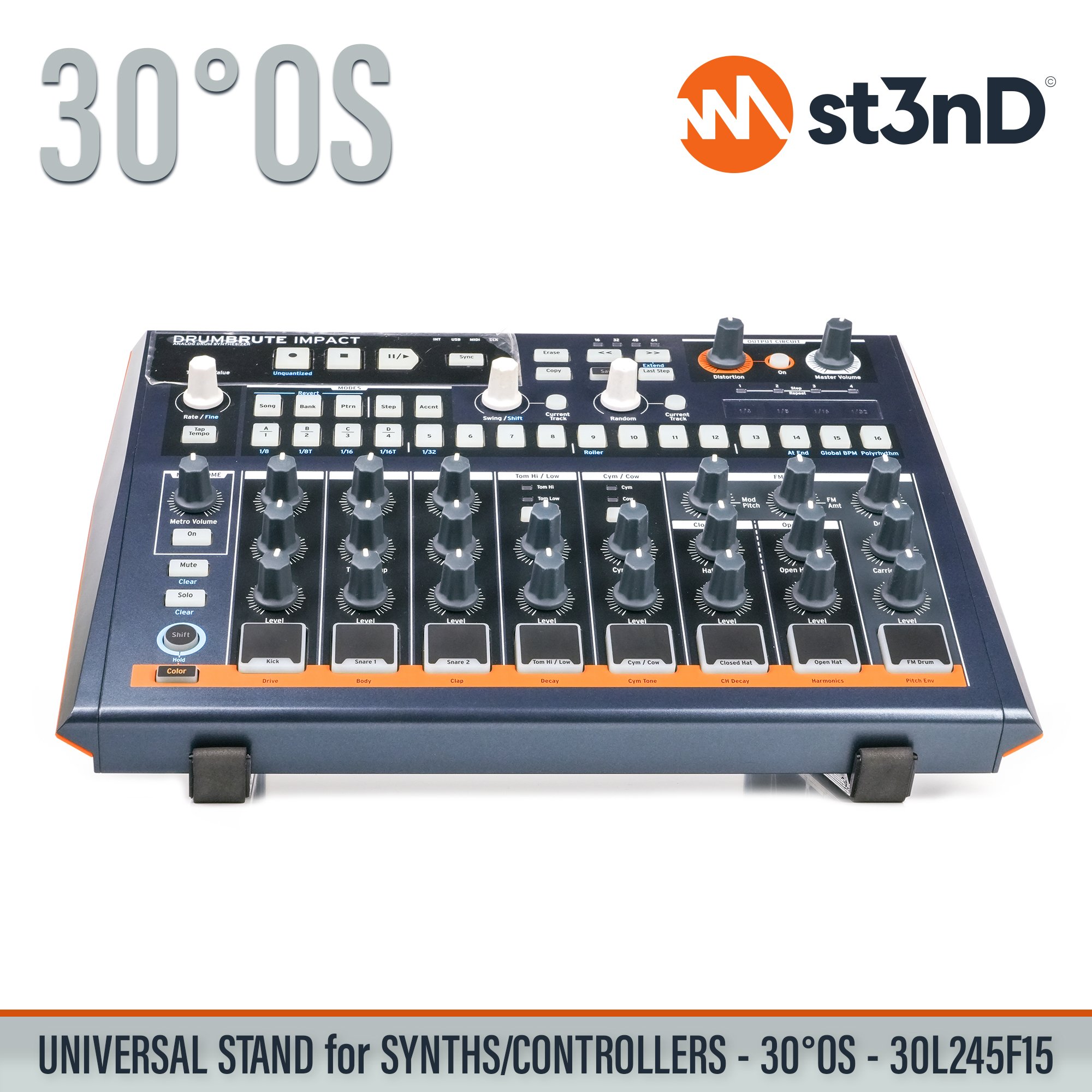 controller instrument accessory portable raised st3nD stable stand strong studio accessory sturdy synth synth accessory tilted arturia drumbrute impact home studio