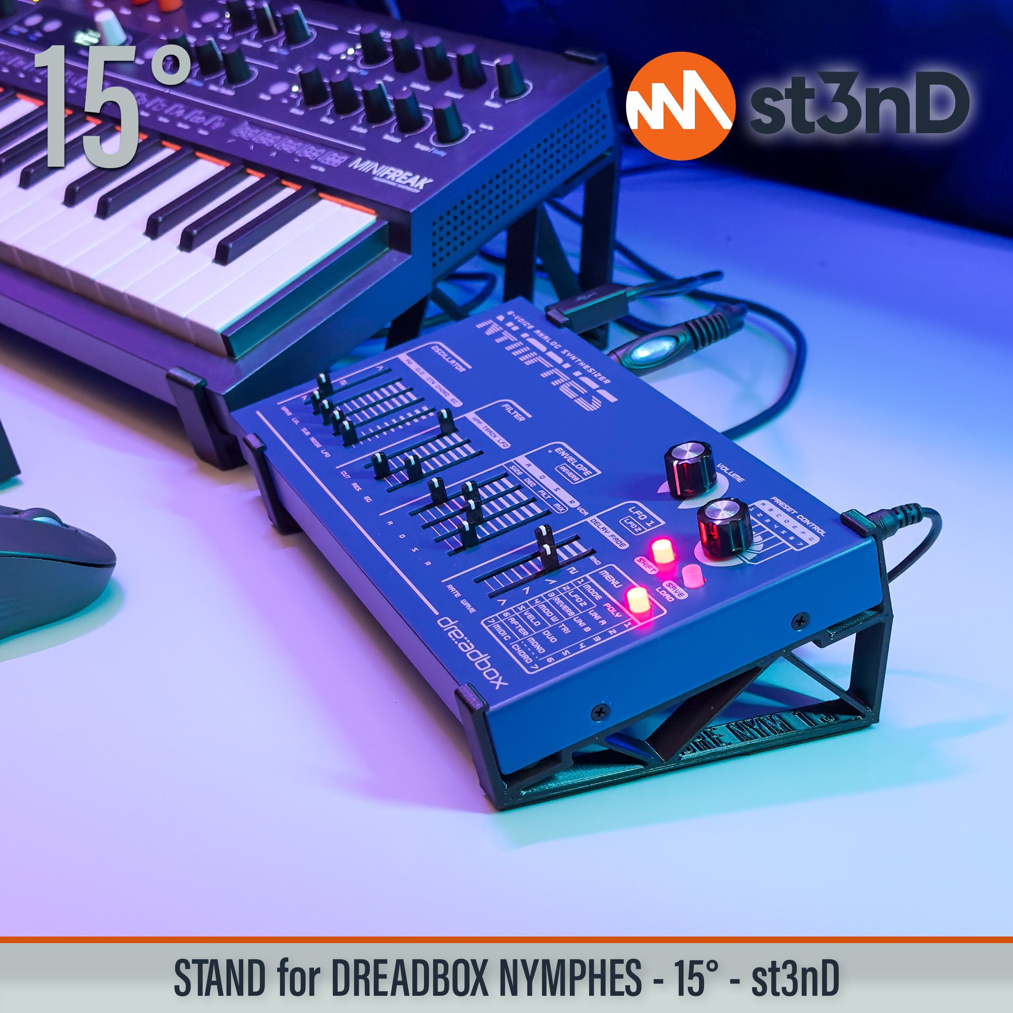 analog synth dreadbox Dreadbox Nymphes drone synth Nymphes portable semi modular semi modular synth st3nD stable stand strong sturdy tilted