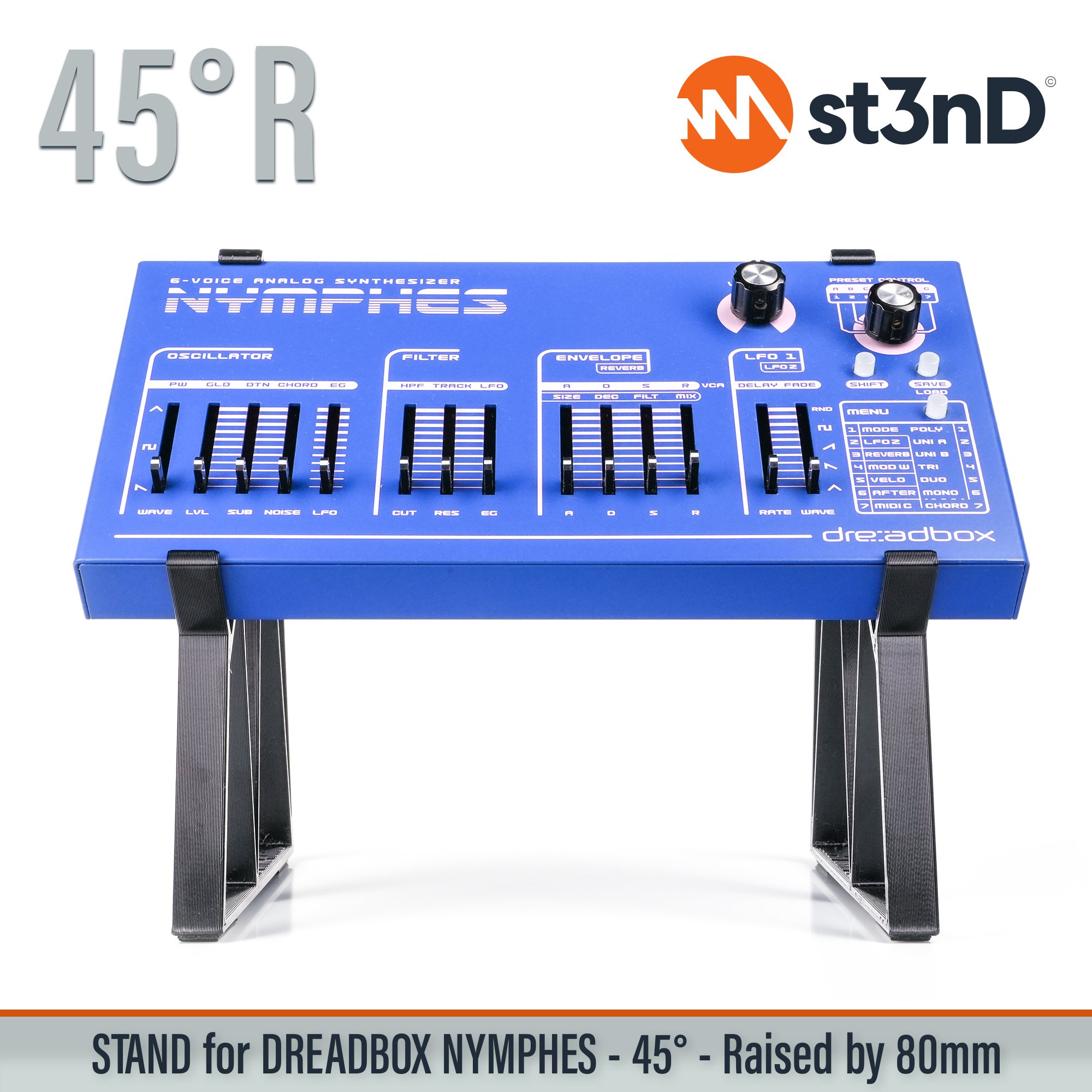 analog synth dreadbox Dreadbox Nymphes drone synth Nymphes portable semi modular semi modular synth st3nD stable stand strong sturdy tilted