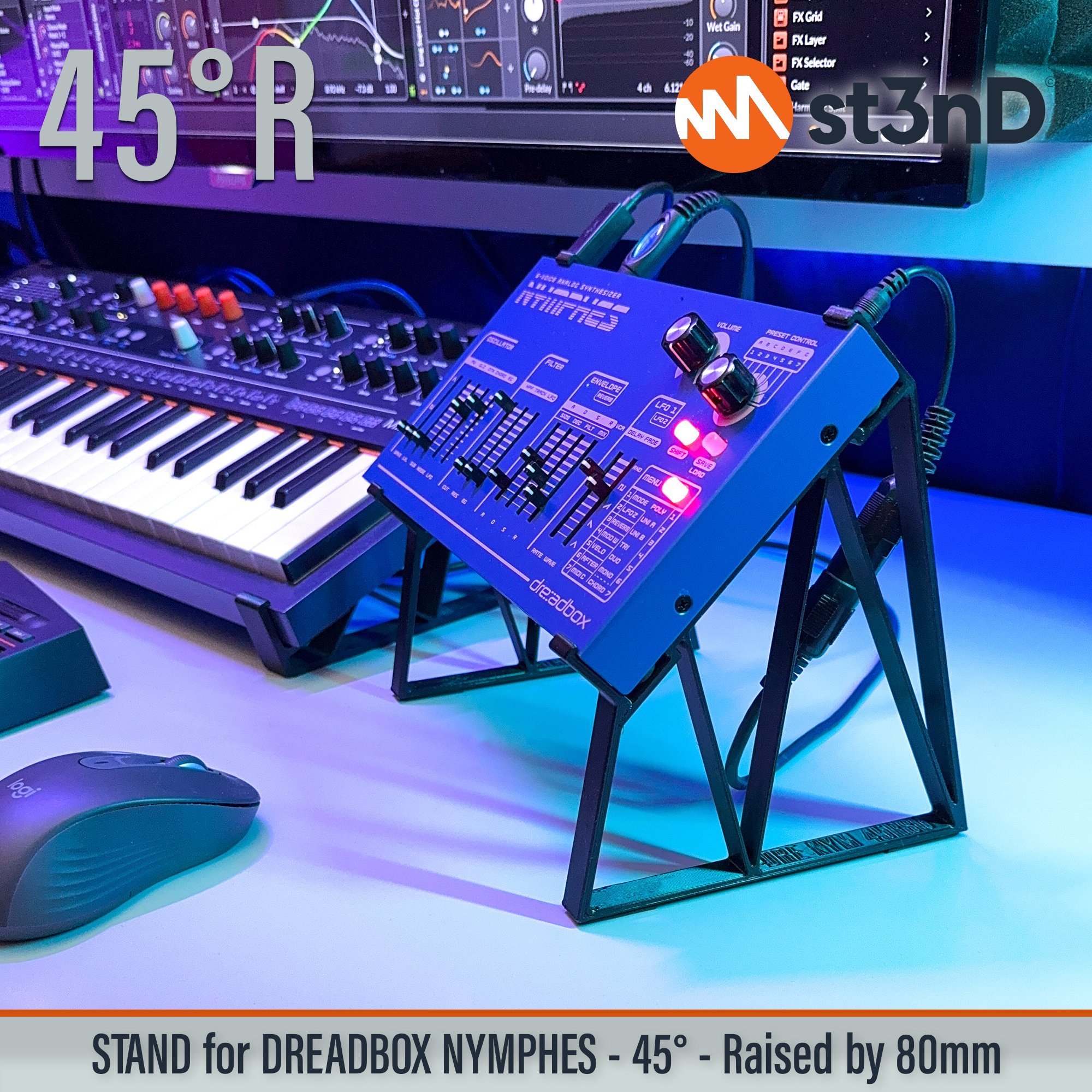 analog synth dreadbox Dreadbox Nymphes drone synth Nymphes portable semi modular semi modular synth st3nD stable stand strong sturdy tilted