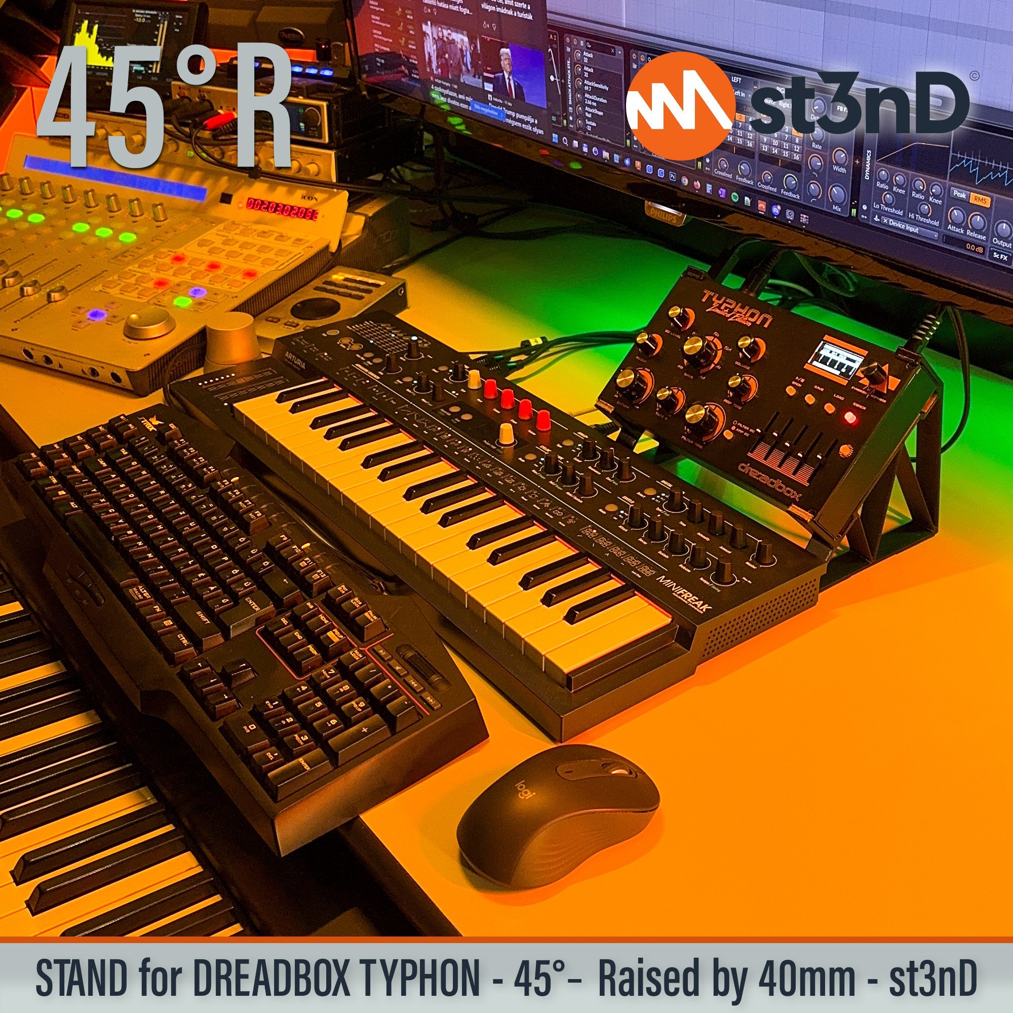 analog synth dreadbox dreadbox typhon instrument accessory portable st3nD stable stand strong sturdy synth synth accesory tilted typhon