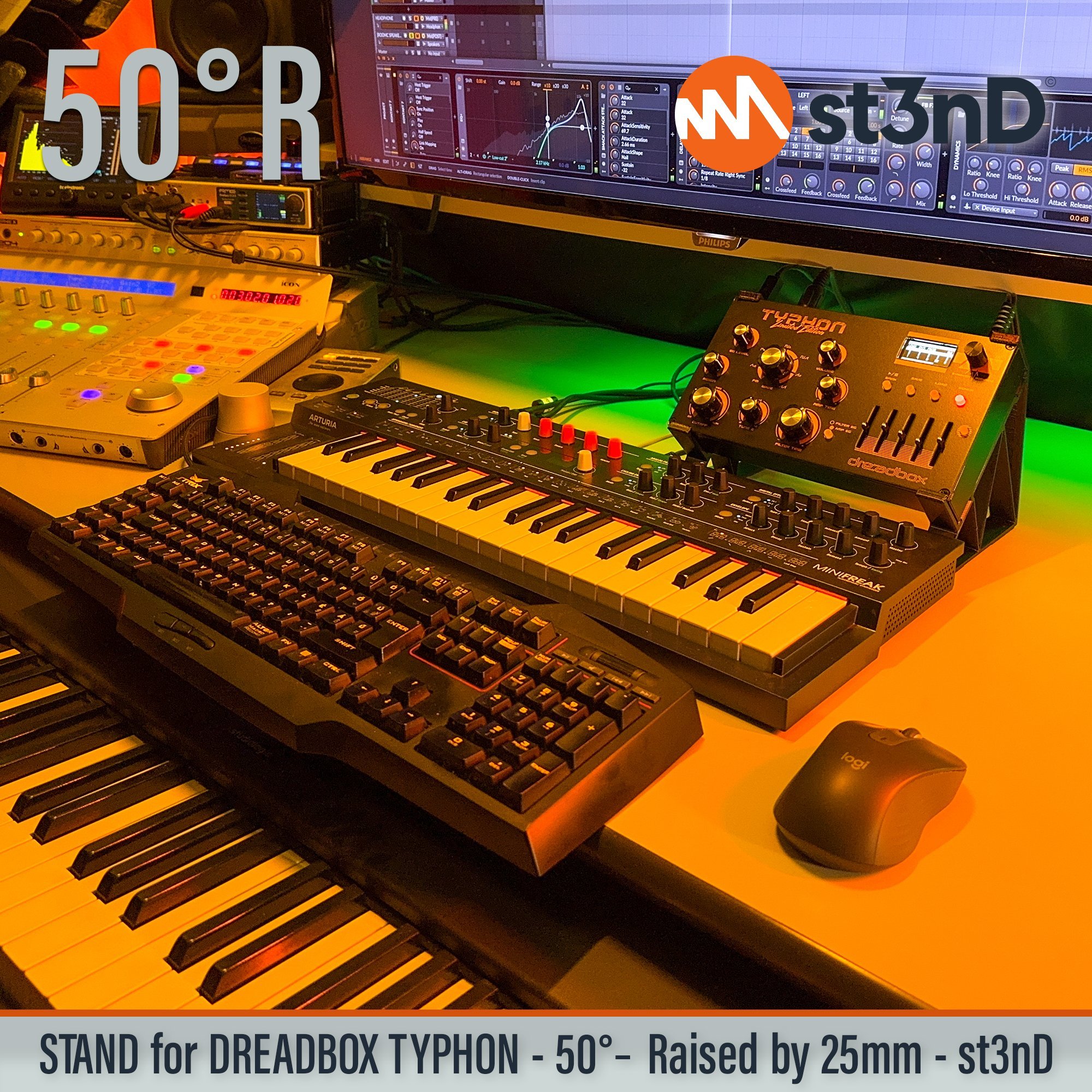 analog synth dreadbox dreadbox typhon instrument accessory portable st3nD stable stand strong sturdy synth synth accesory tilted typhon