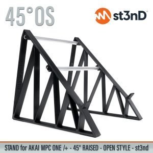 Close-up of the legs of the st3nD 3D printed stand for AKAI MPC ONE / One+, 45 degree, raised, open style