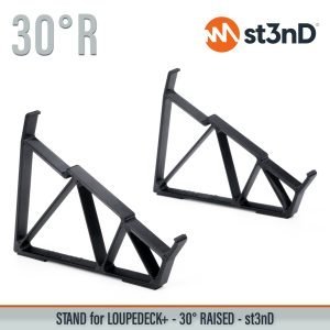 Close-up of the legs of the st3nD 3D printed stand for Loupedeck+, 30 degree, raised