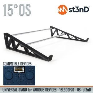 st3nD universal 3D printed stand for Synths / Controllers / FX, 15 degree, open style, 15L300F20, fit for AlphaTheta Omnis-Duo