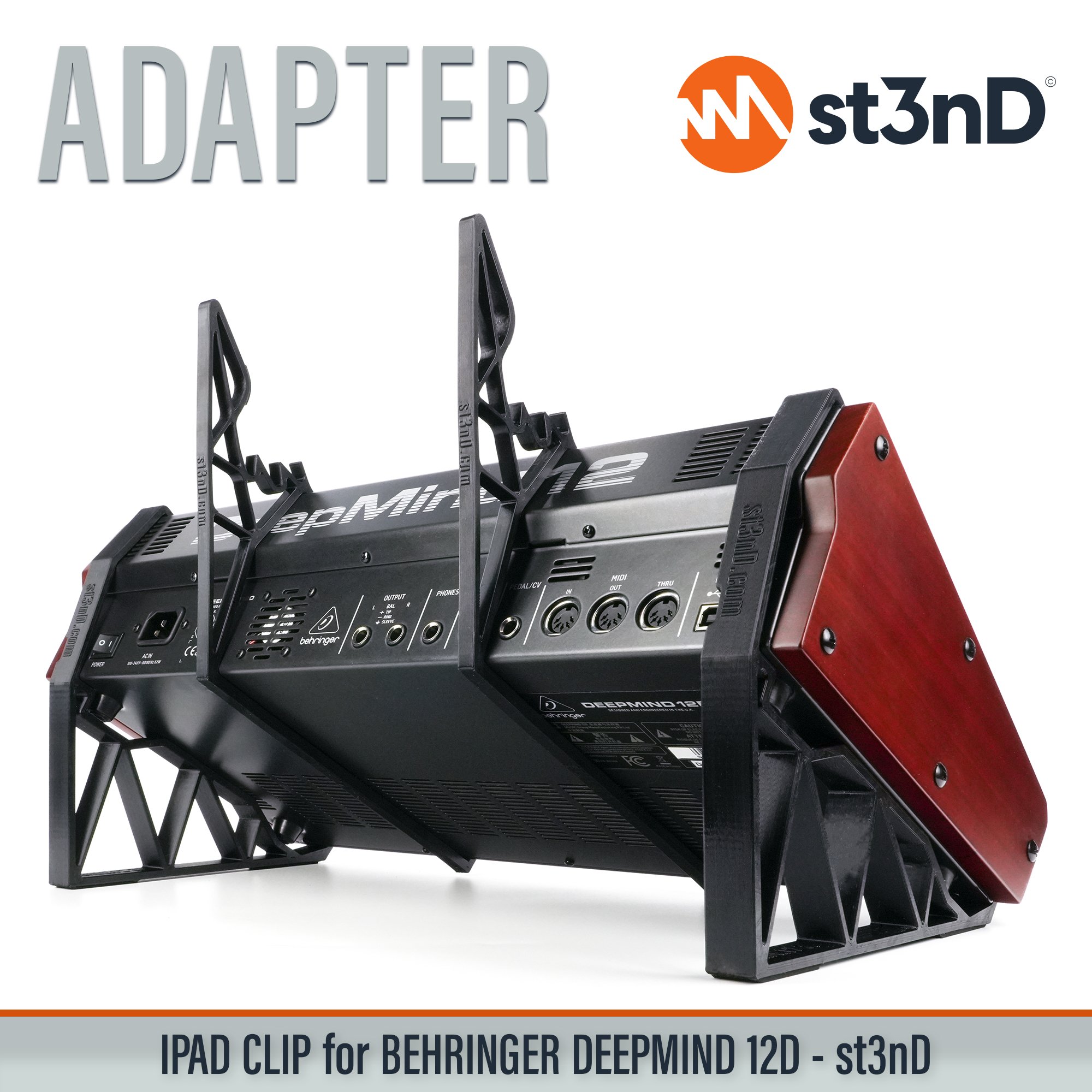 vapple ipad, ipad clip, st3nD, ipad holder, behringer, behringer deepmind 12d, deepmind, synth accessory