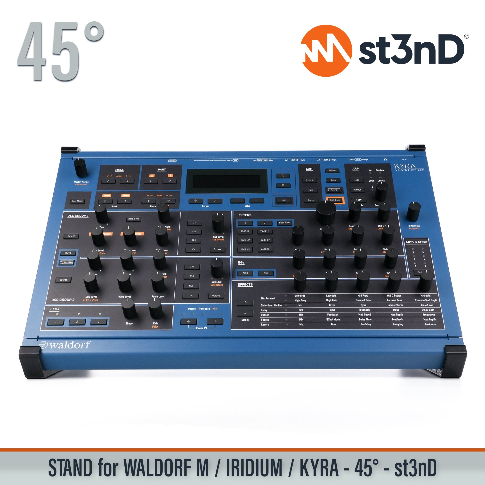 desktop synth Iridium kyra sound design st3nD stable stand strong studio accessory synth accessory waldorf