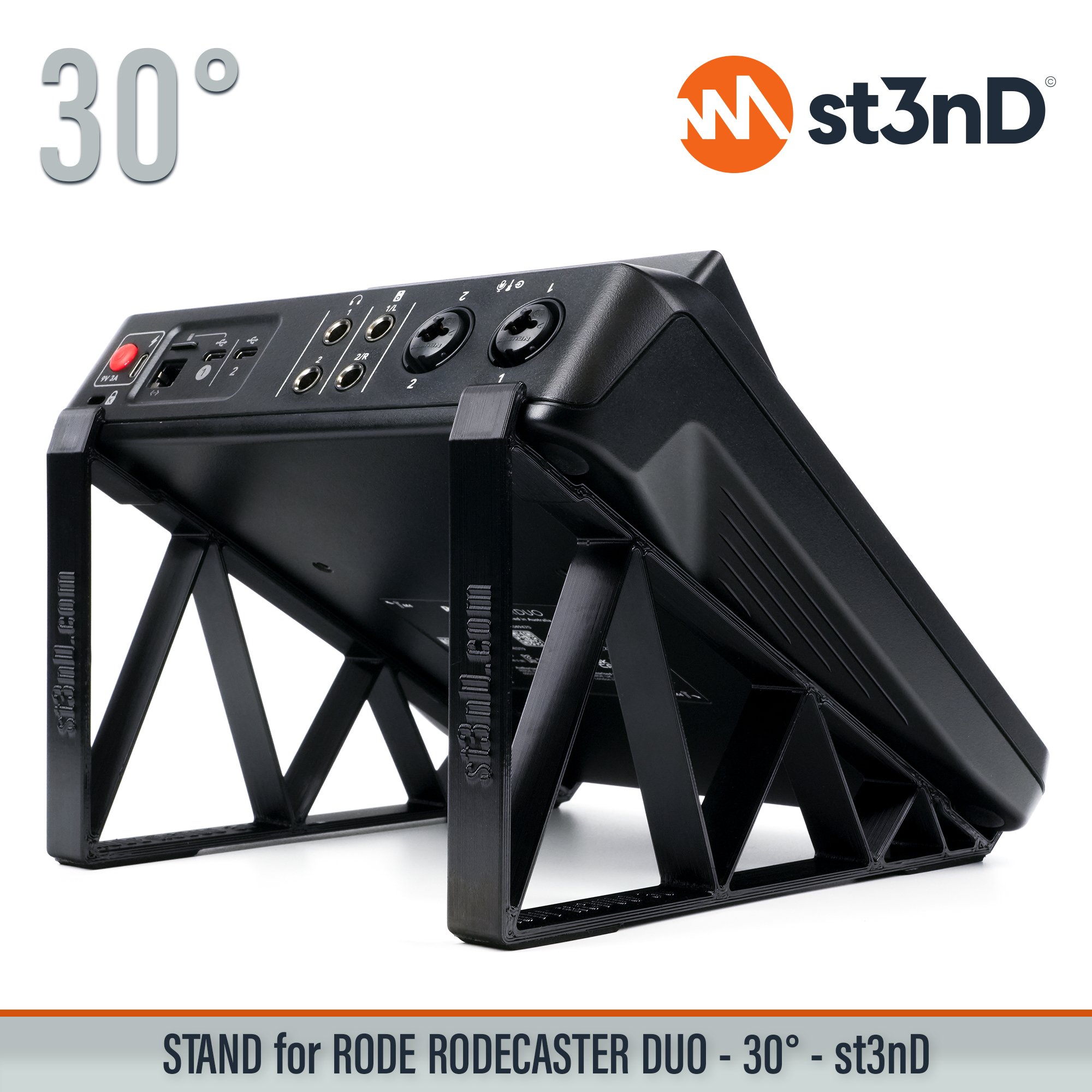 audio interface PODCAST INTERFACE podcast mixer portable RODE RODE MIXER RODE Rodecaster Duo Rodecaster Duo rodecaster mixer st3nD stable stand strong sturdy synth accessory tilted