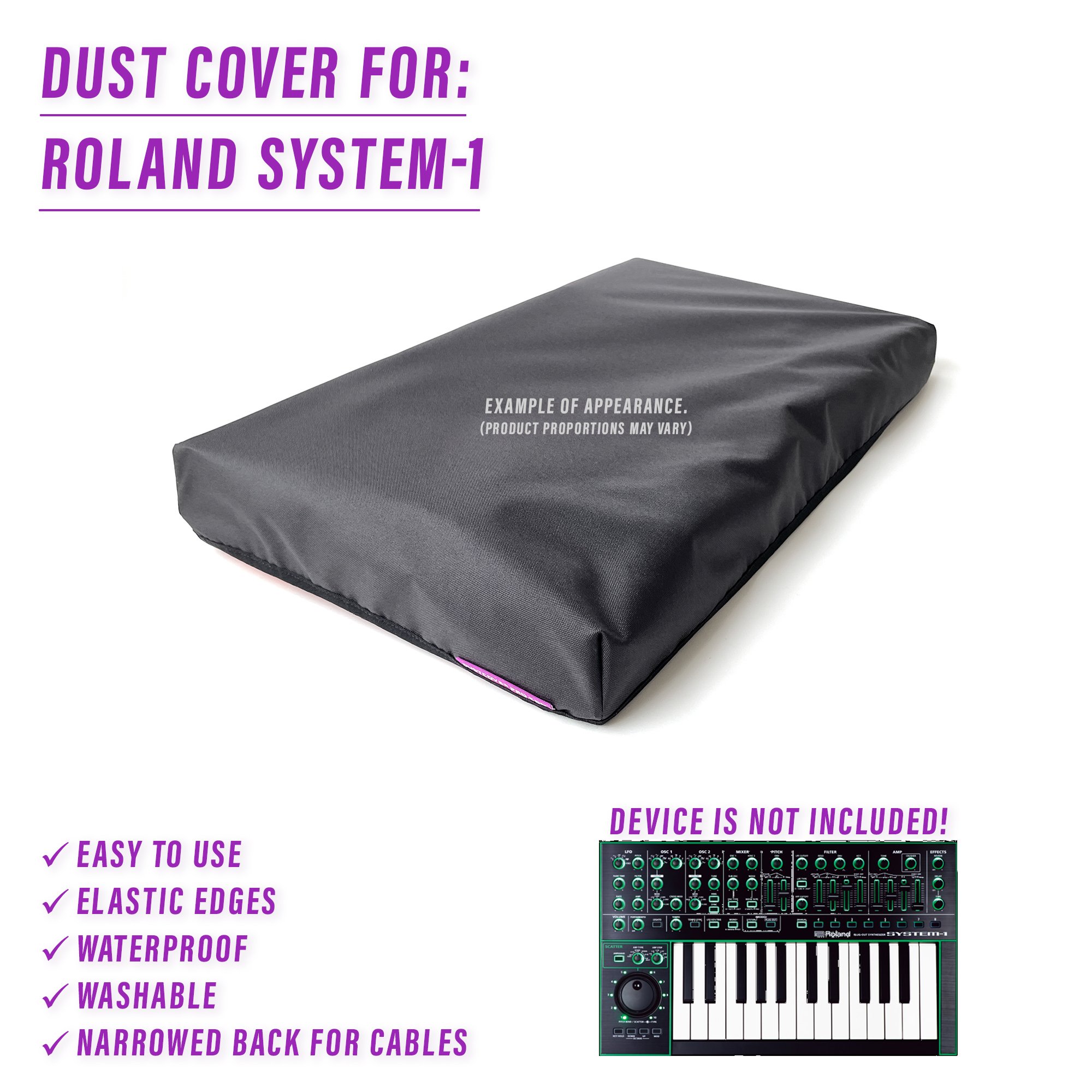 dust cover dustcover dustcoverpro elastic roland Roland Cover synth synth protection water resistant waterproof Roland System-1 System-1 Roland System 1