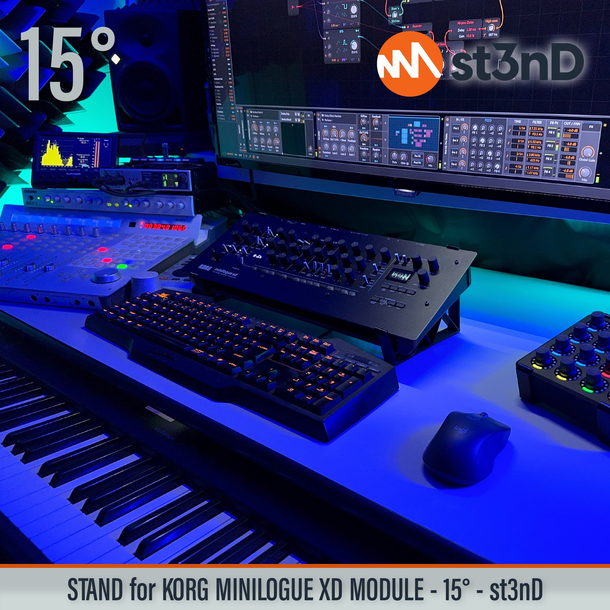 desktop stand desktop synth korg Korg MINILOGUE XD korg synth korg synth accessory music production sequencer st3nD stand strong studio gear sturdy Korg Minilogue XD Module MINILOGUE XD Module