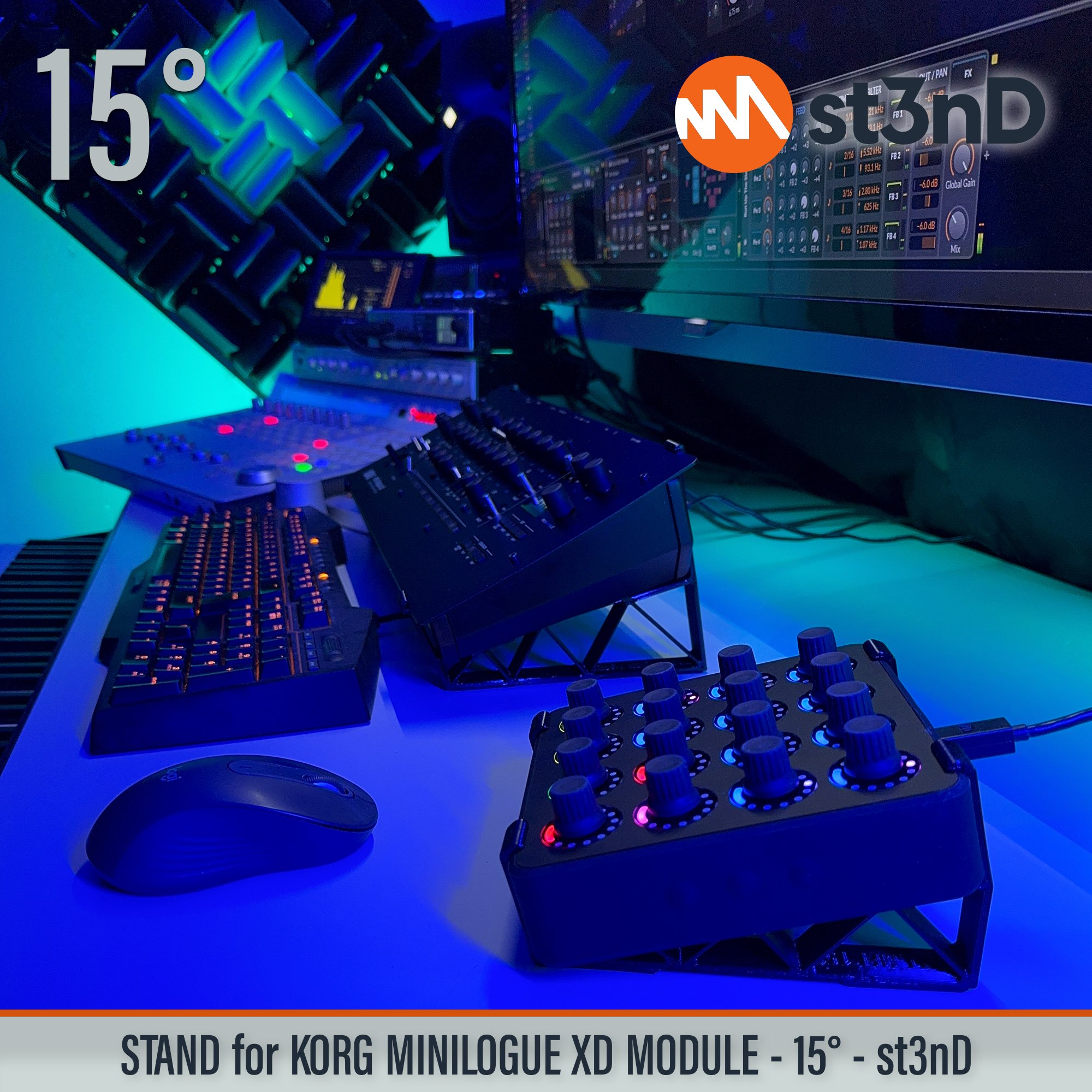 desktop stand desktop synth korg Korg MINILOGUE XD korg synth korg synth accessory music production sequencer st3nD stand strong studio gear sturdy Korg Minilogue XD Module MINILOGUE XD Module