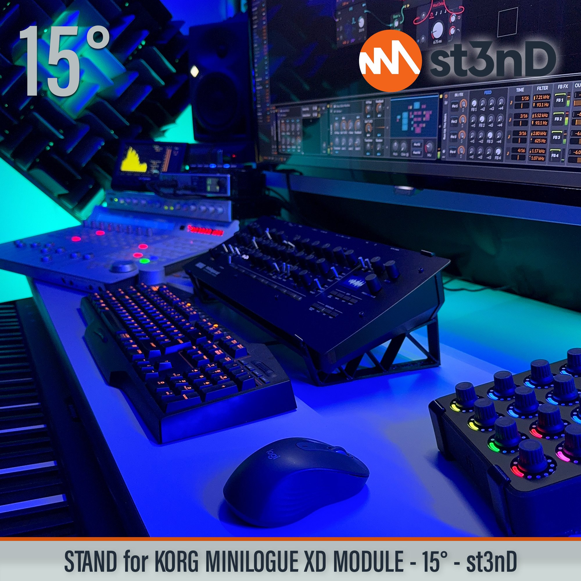 desktop stand desktop synth korg Korg MINILOGUE XD korg synth korg synth accessory music production sequencer st3nD stand strong studio gear sturdy Korg Minilogue XD Module MINILOGUE XD Module