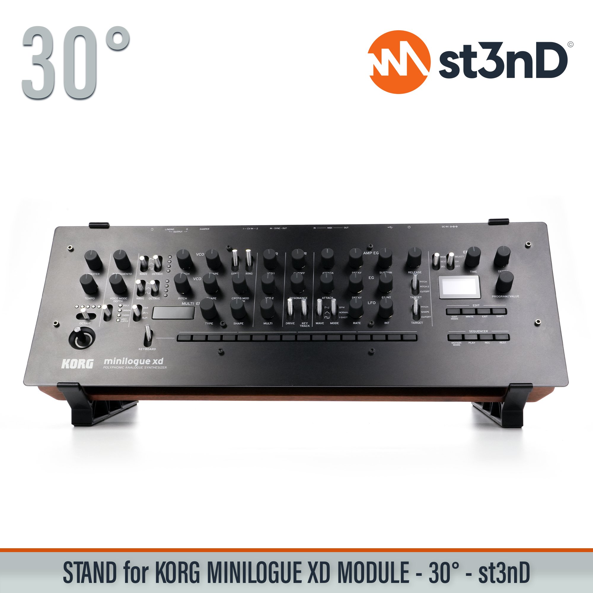 desktop stand desktop synth korg Korg MINILOGUE XD Korg Minilogue XD Module korg synth korg synth accessory MINILOGUE XD MODULE music production sequencer st3nD stand strong studio gear sturdy