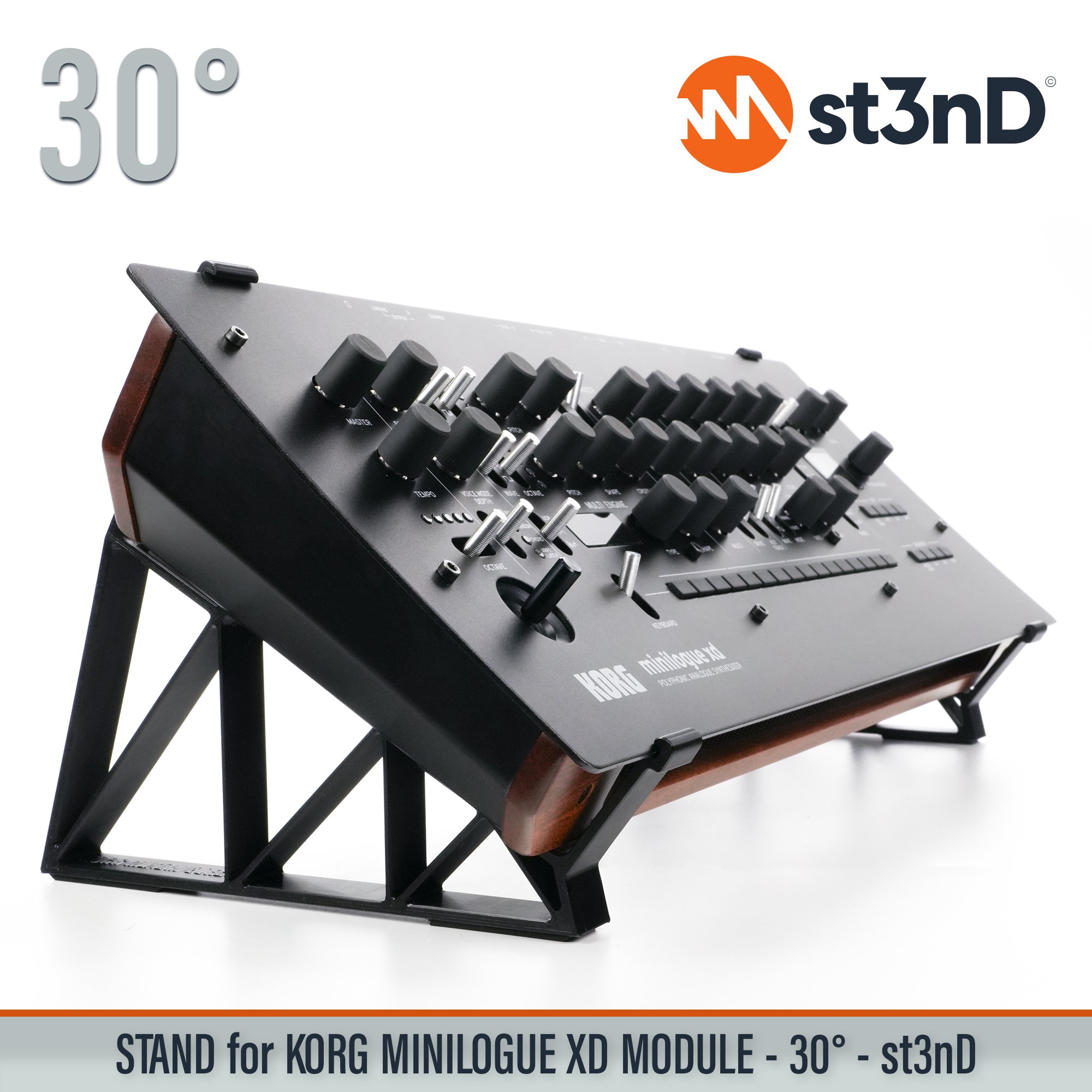 desktop stand desktop synth korg Korg MINILOGUE XD Korg Minilogue XD Module korg synth korg synth accessory MINILOGUE XD MODULE music production sequencer st3nD stand strong studio gear sturdy