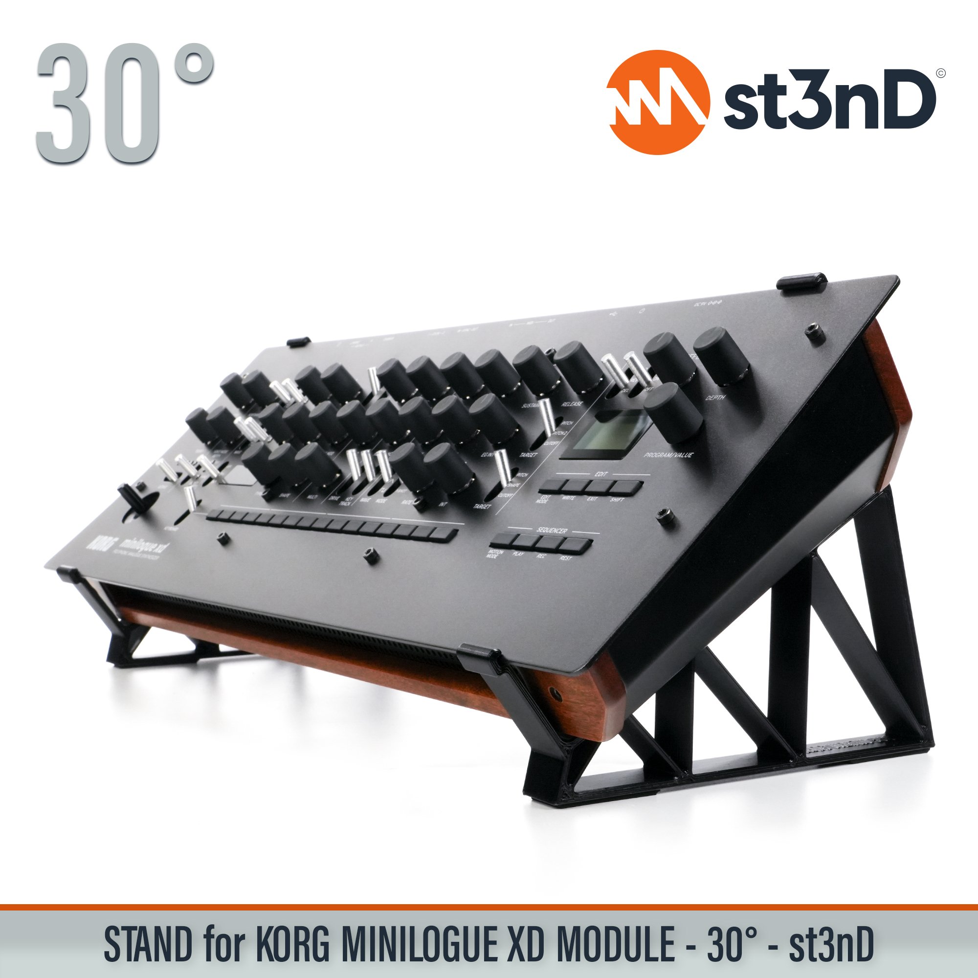 desktop stand desktop synth korg Korg MINILOGUE XD Korg Minilogue XD Module korg synth korg synth accessory MINILOGUE XD MODULE music production sequencer st3nD stand strong studio gear sturdy
