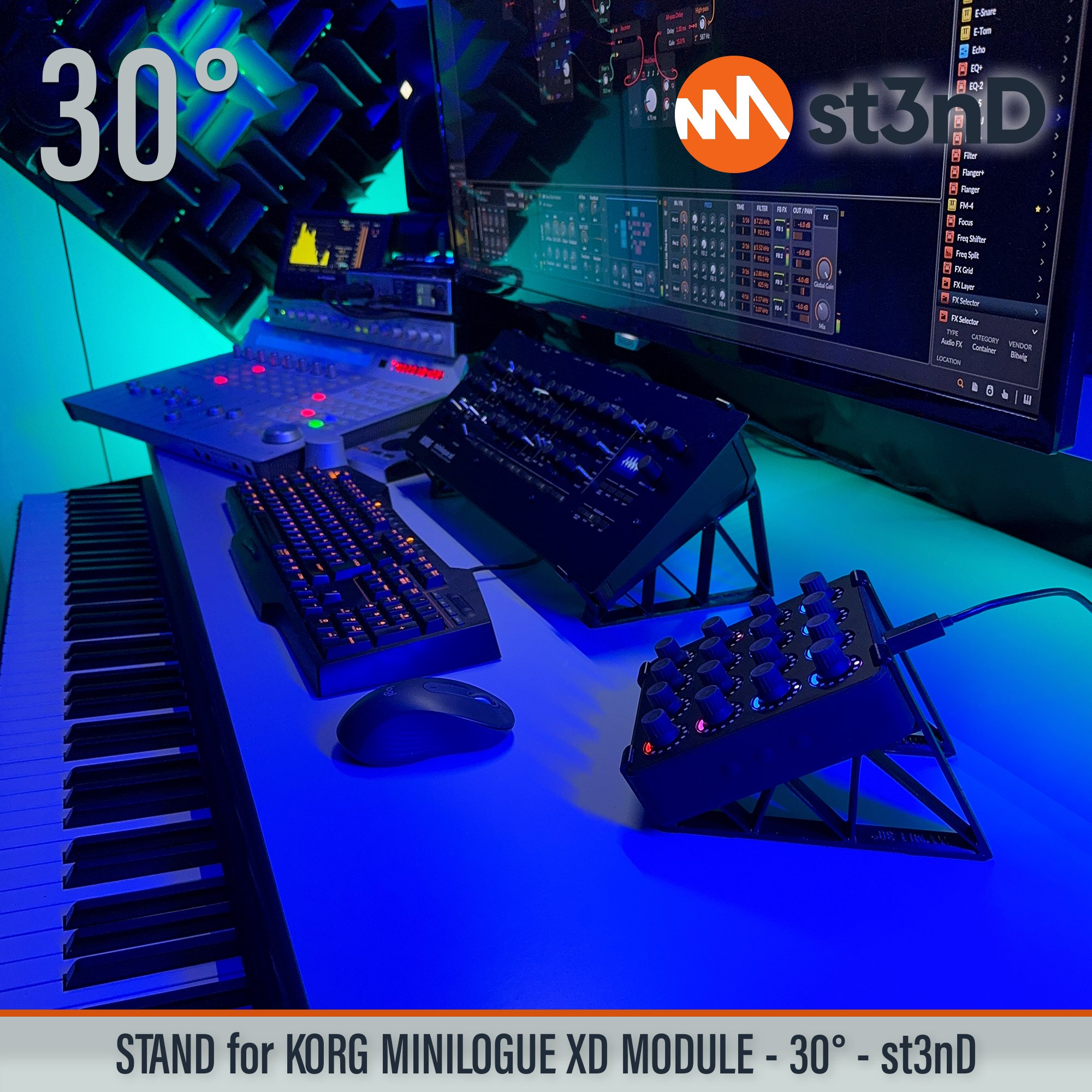 desktop stand desktop synth korg Korg MINILOGUE XD Korg Minilogue XD Module korg synth korg synth accessory MINILOGUE XD MODULE music production sequencer st3nD stand strong studio gear sturdy