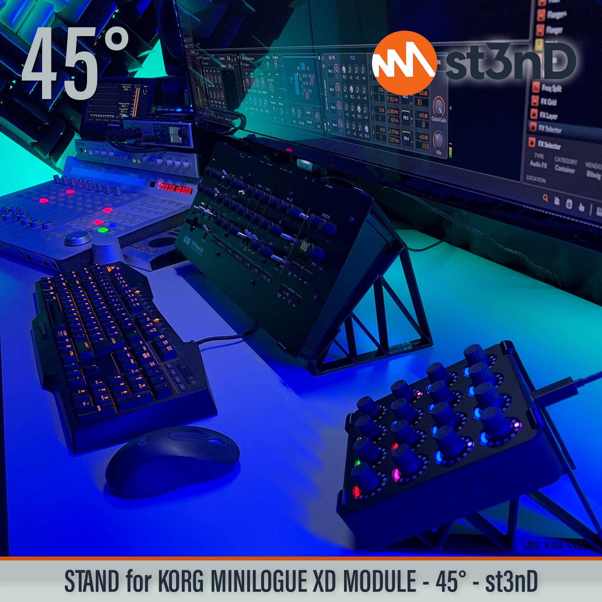 desktop stand desktop synth korg Korg MINILOGUE XD Korg Minilogue XD Module korg synth korg synth accessory MINILOGUE XD MODULE music production sequencer st3nD stand strong studio gear sturdy