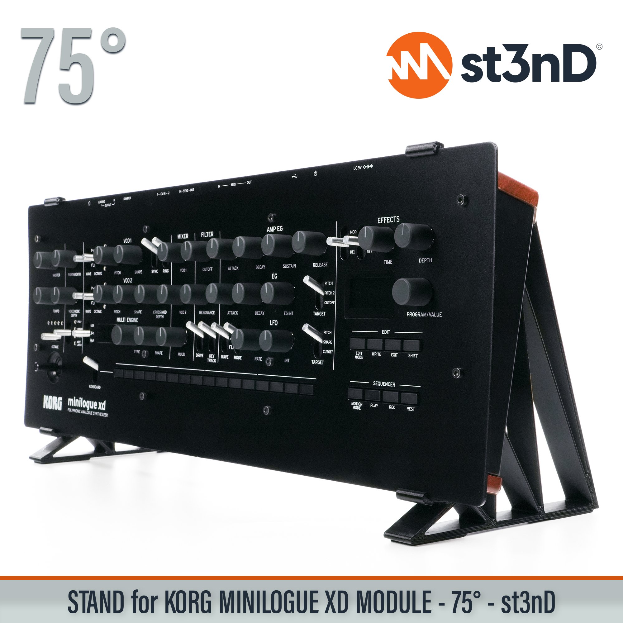 desktop stand desktop synth korg Korg MINILOGUE XD Korg Minilogue XD Module korg synth korg synth accessory MINILOGUE XD MODULE music production sequencer st3nD stand strong studio gear sturdy