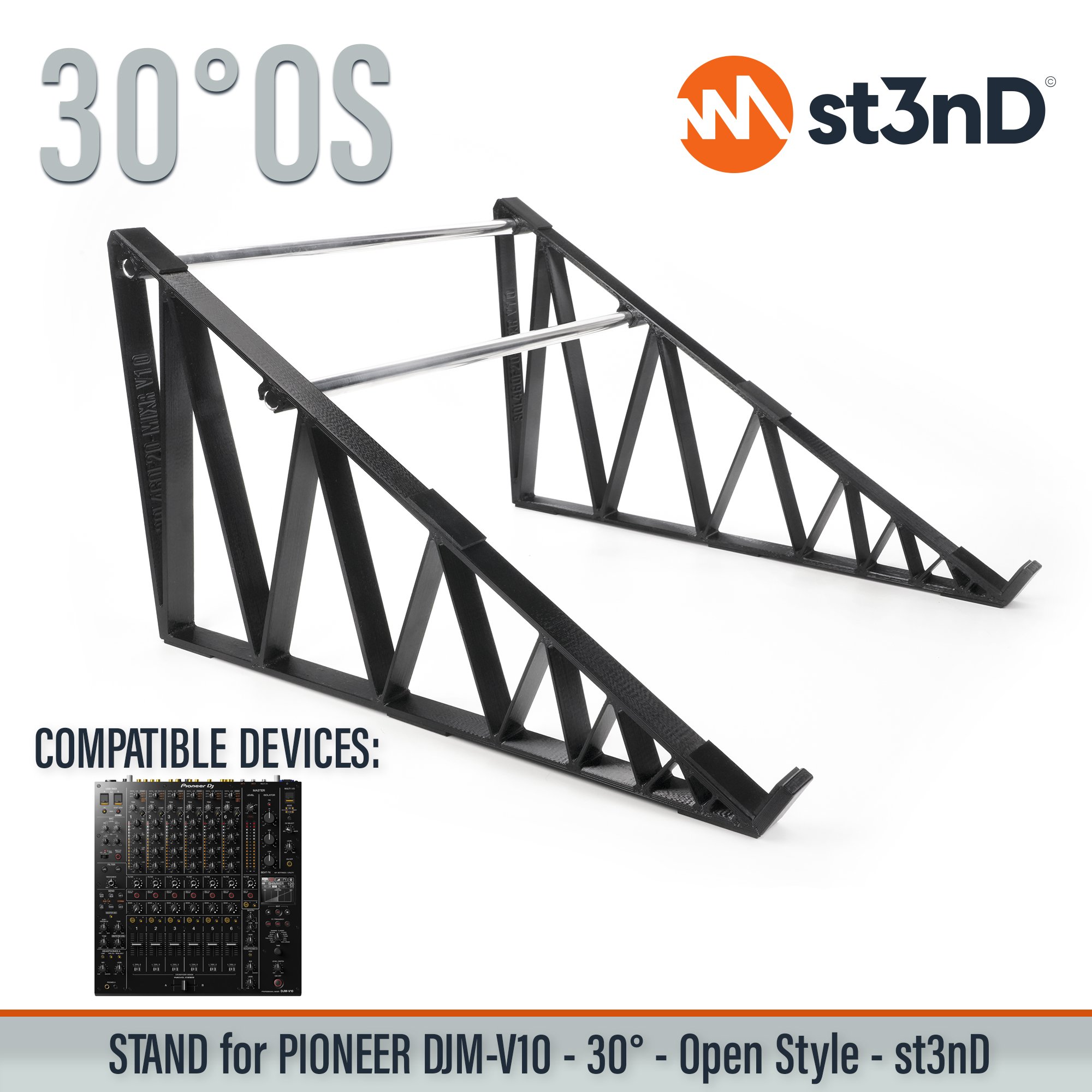 decksaver dj equipment djm v10 Pioneer DJ pioneer dj djm v10 portable st3nD stable stand strong studio accessory sturdy tilted