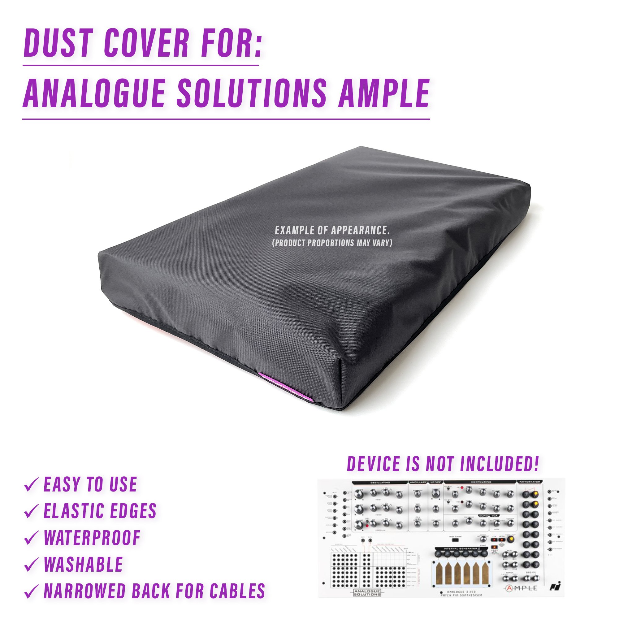 dust cover dustcover dustcoverpro elastic synth synth protection water resistant waterproof Analogue Solutions Ample Analogue Solutions Ample