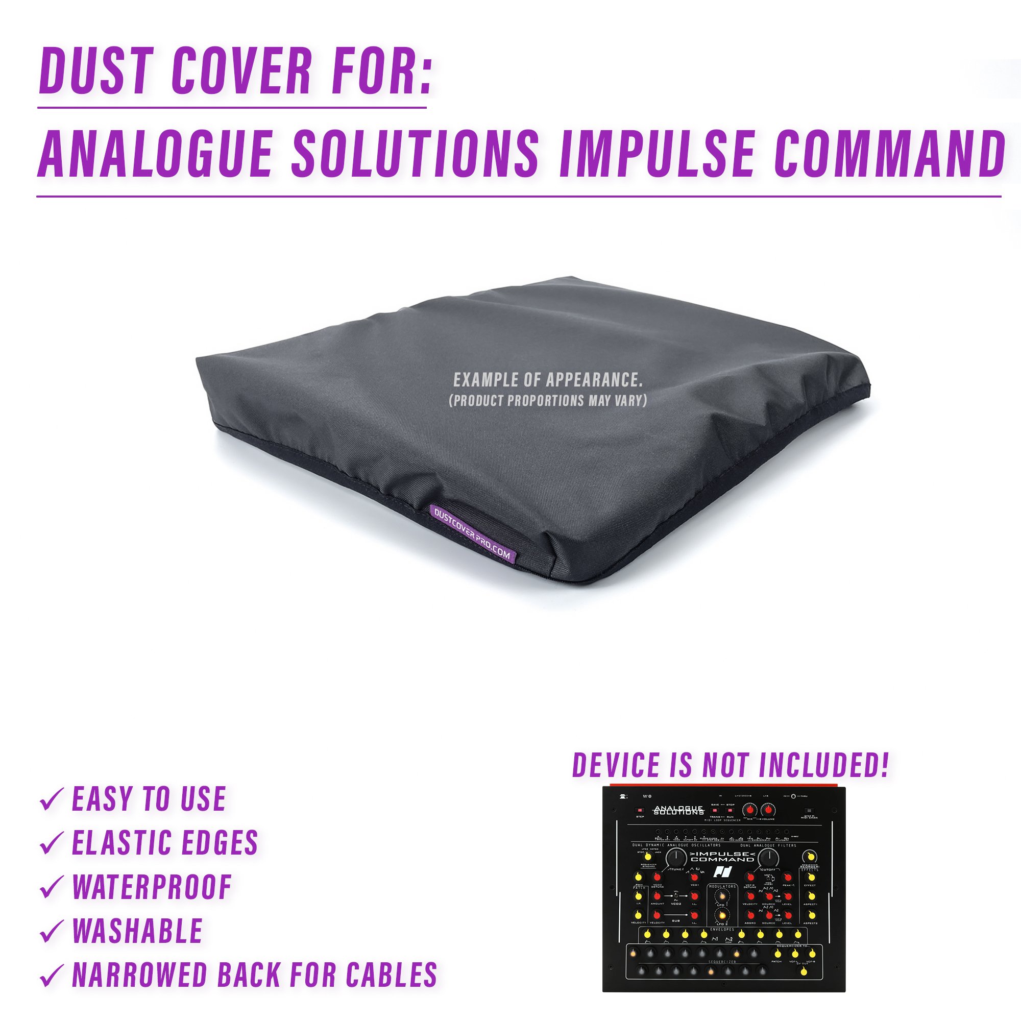 Analogue Solutions dust cover dustcover dustcoverpro elastic synth synth protection water resistant waterproof Analogue Solutions Impulse Command Impulse Command