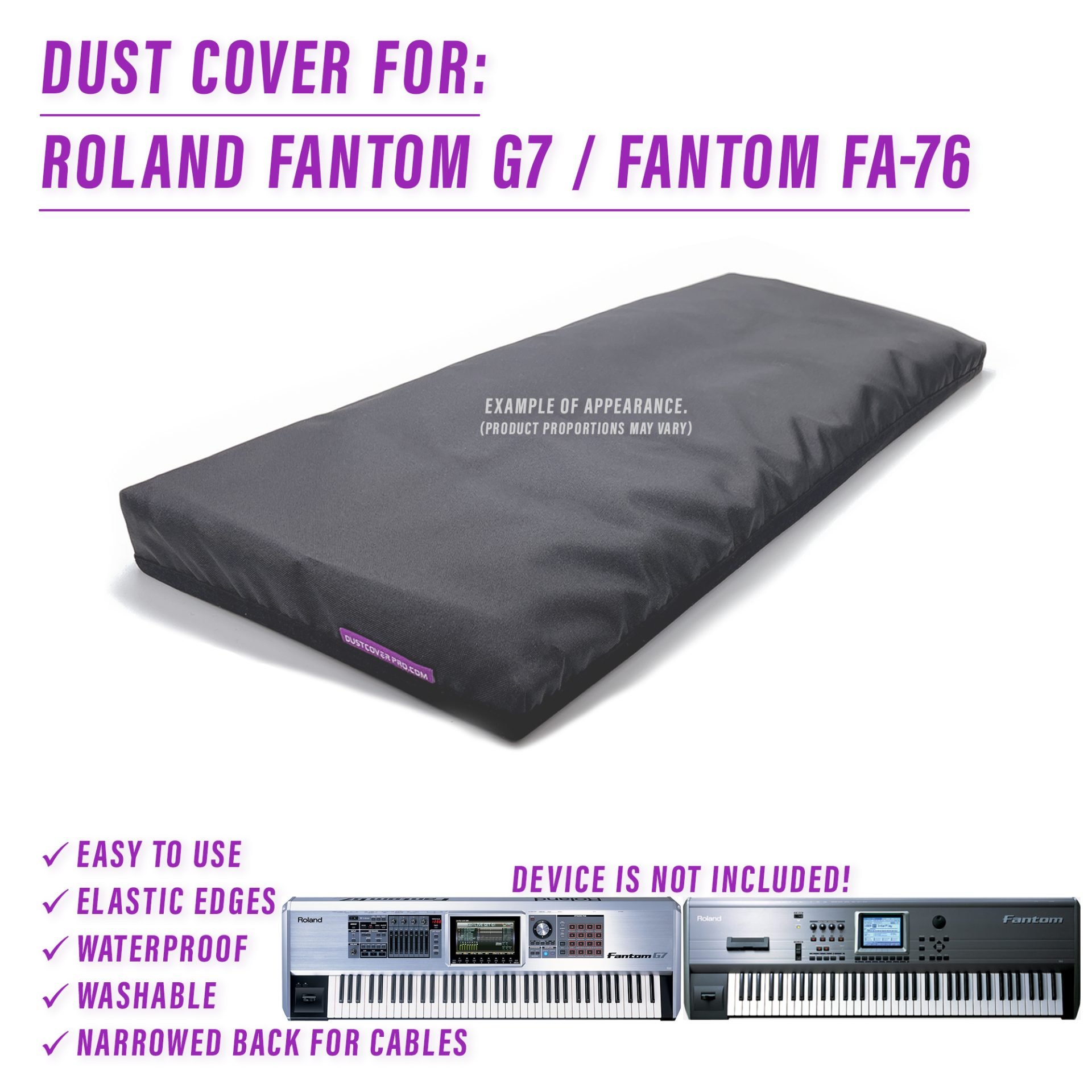 cover dust dustcoverpro elastic fantom roland roland fantom g7 roland vintage synth roland workstation synth synth protection water resistant FA-76
