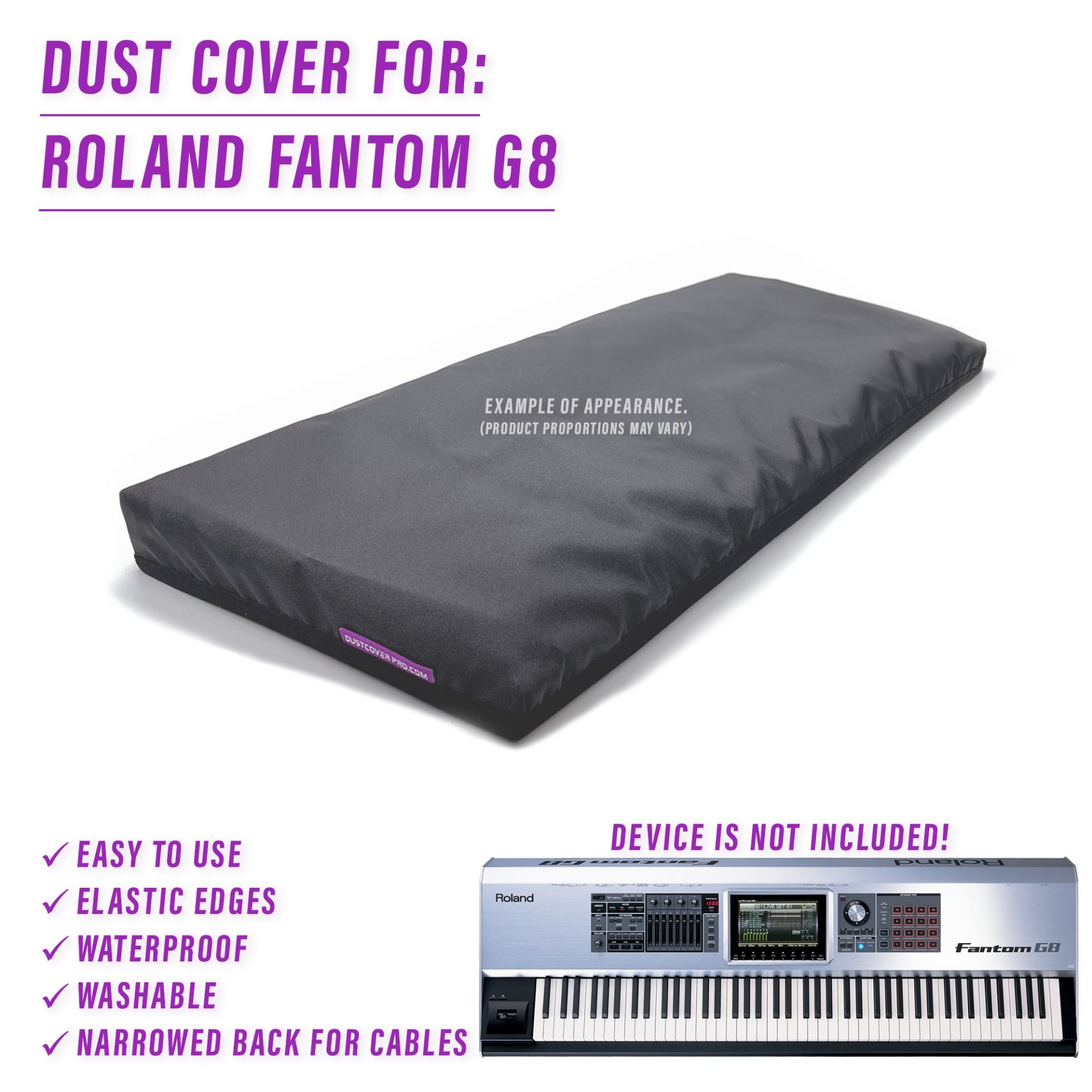 cover dust dustcoverpro elastic fantom roland roland vintage synth roland workstation synth synth protection water resistant roland fantom g8