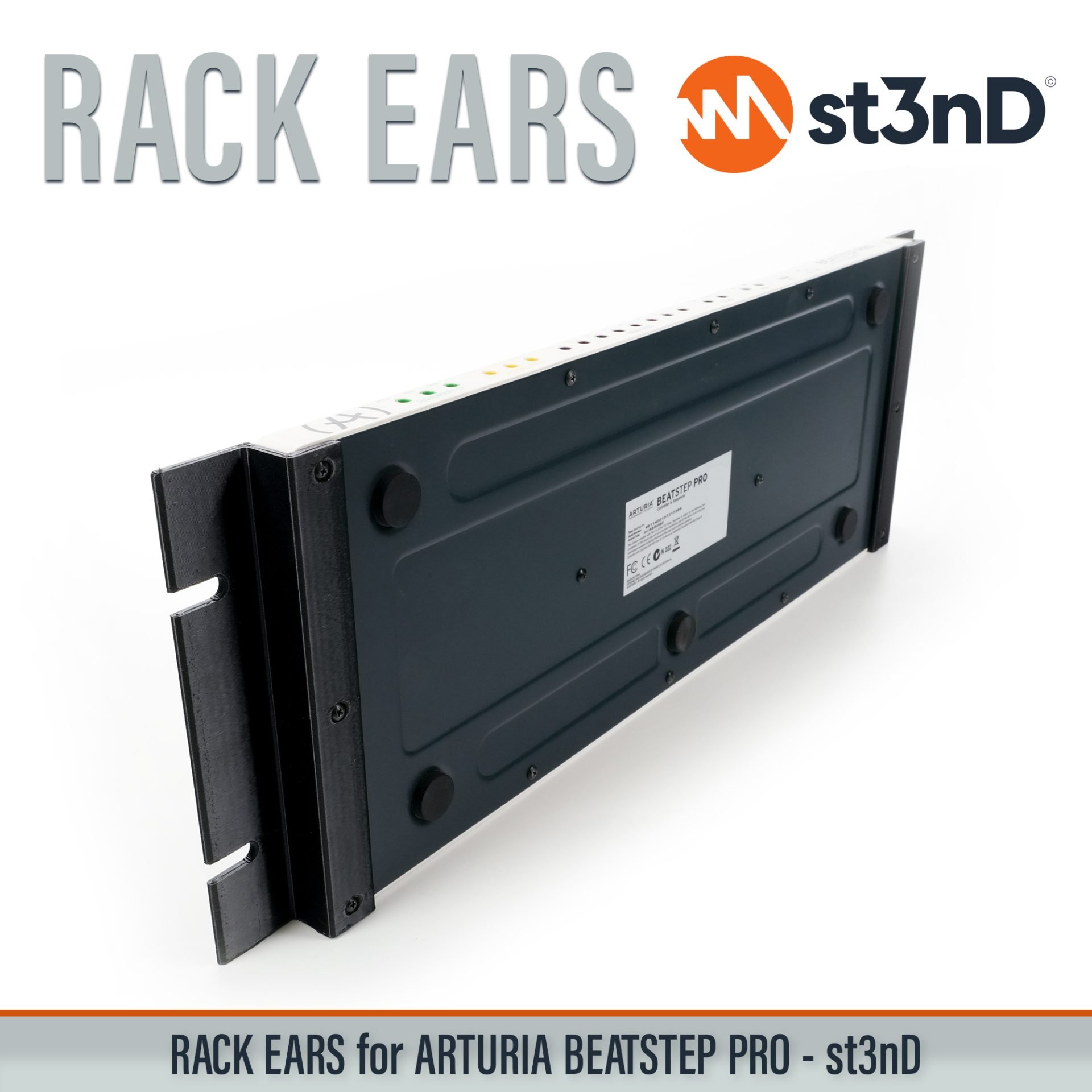 arturia arturia beatstep pro beatstep beatstep pro controller portable st3nD stable strong studio accessory sturdy RACK EARS studio gear accessories custom fit rack brackets custom 3D printed rack mount ears for synths rack ears for music production gear durable rack ears for studio equipment DIY studio rack mounting accessories 3D printed rack ears custom rack ears rack mount brackets synth rack ears studio rack mount ears