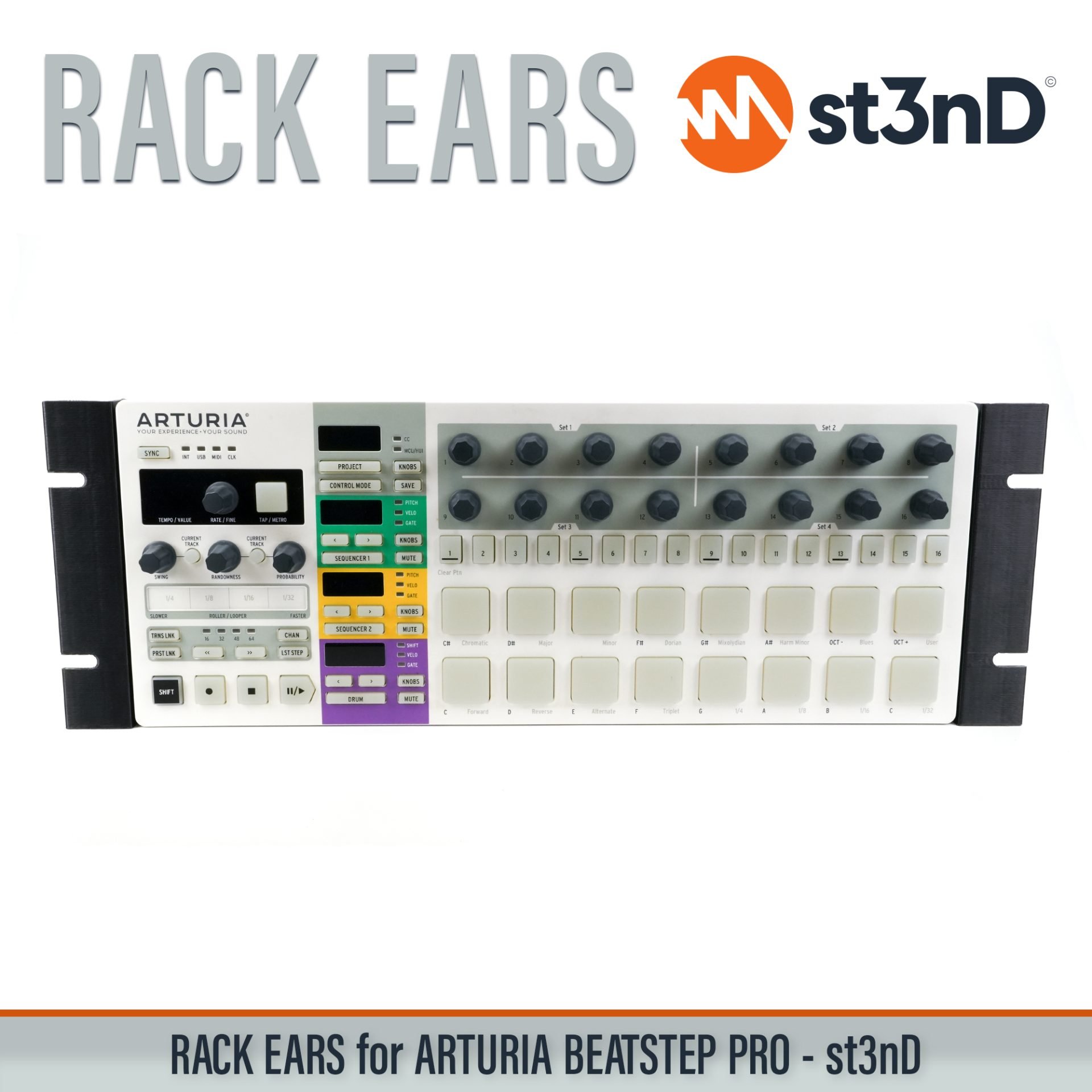 arturia arturia beatstep pro beatstep beatstep pro controller portable st3nD stable strong studio accessory sturdy RACK EARS studio gear accessories custom fit rack brackets custom 3D printed rack mount ears for synths rack ears for music production gear durable rack ears for studio equipment DIY studio rack mounting accessories 3D printed rack ears custom rack ears rack mount brackets synth rack ears studio rack mount ears