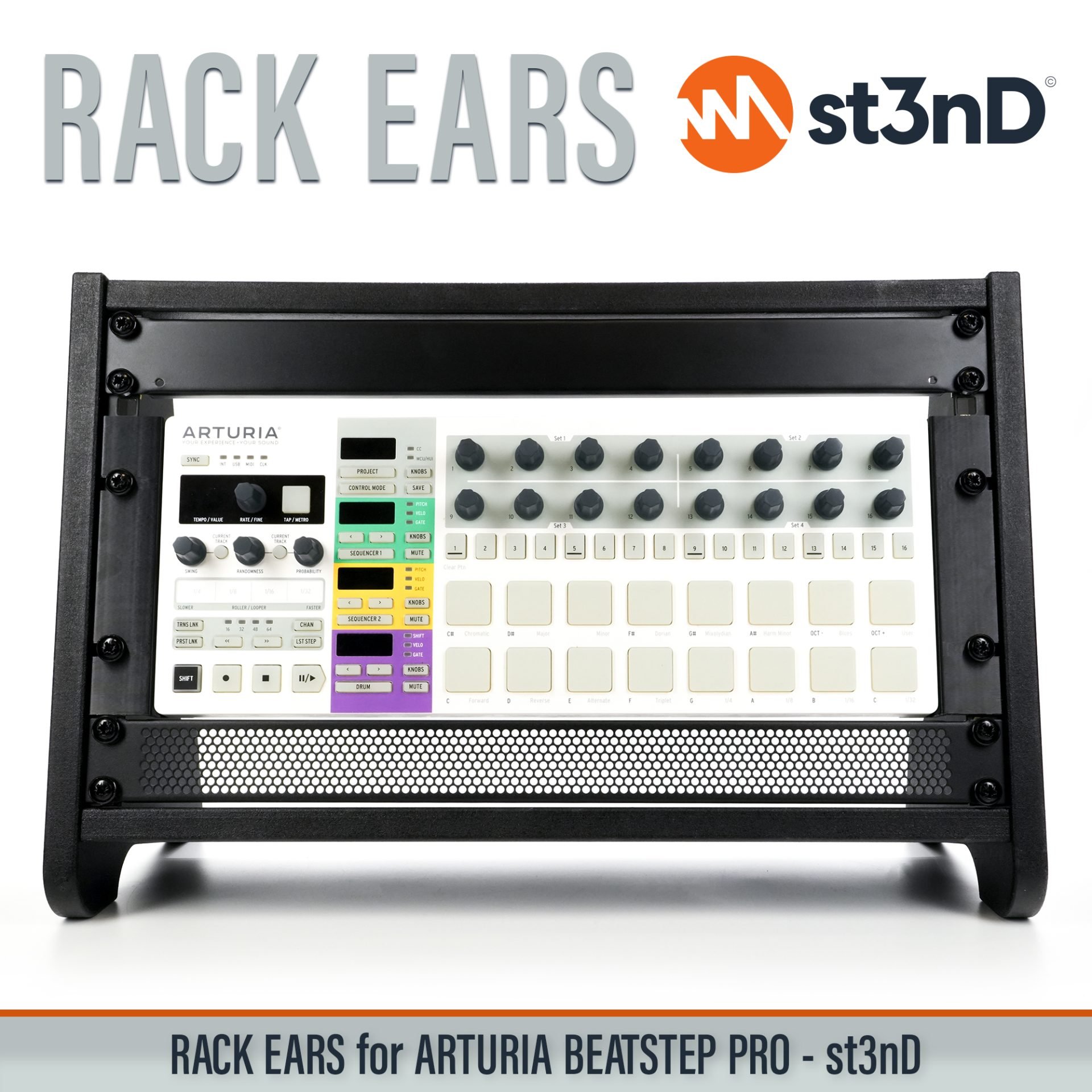 arturia arturia beatstep pro beatstep beatstep pro controller portable st3nD stable strong studio accessory sturdy RACK EARS studio gear accessories custom fit rack brackets custom 3D printed rack mount ears for synths rack ears for music production gear durable rack ears for studio equipment DIY studio rack mounting accessories 3D printed rack ears custom rack ears rack mount brackets synth rack ears studio rack mount ears