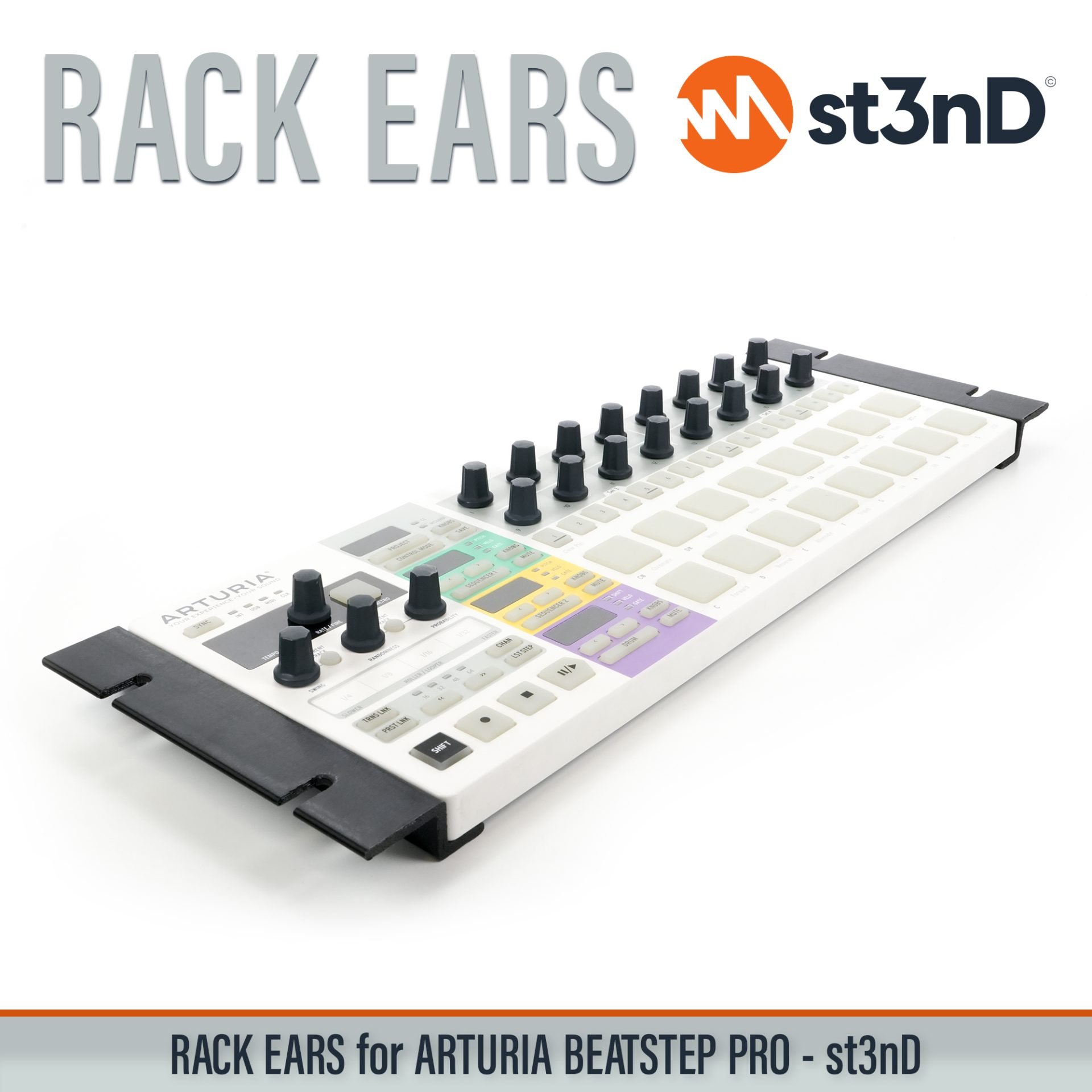 arturia arturia beatstep pro beatstep beatstep pro controller portable st3nD stable strong studio accessory sturdy RACK EARS studio gear accessories custom fit rack brackets custom 3D printed rack mount ears for synths rack ears for music production gear durable rack ears for studio equipment DIY studio rack mounting accessories 3D printed rack ears custom rack ears rack mount brackets synth rack ears studio rack mount ears