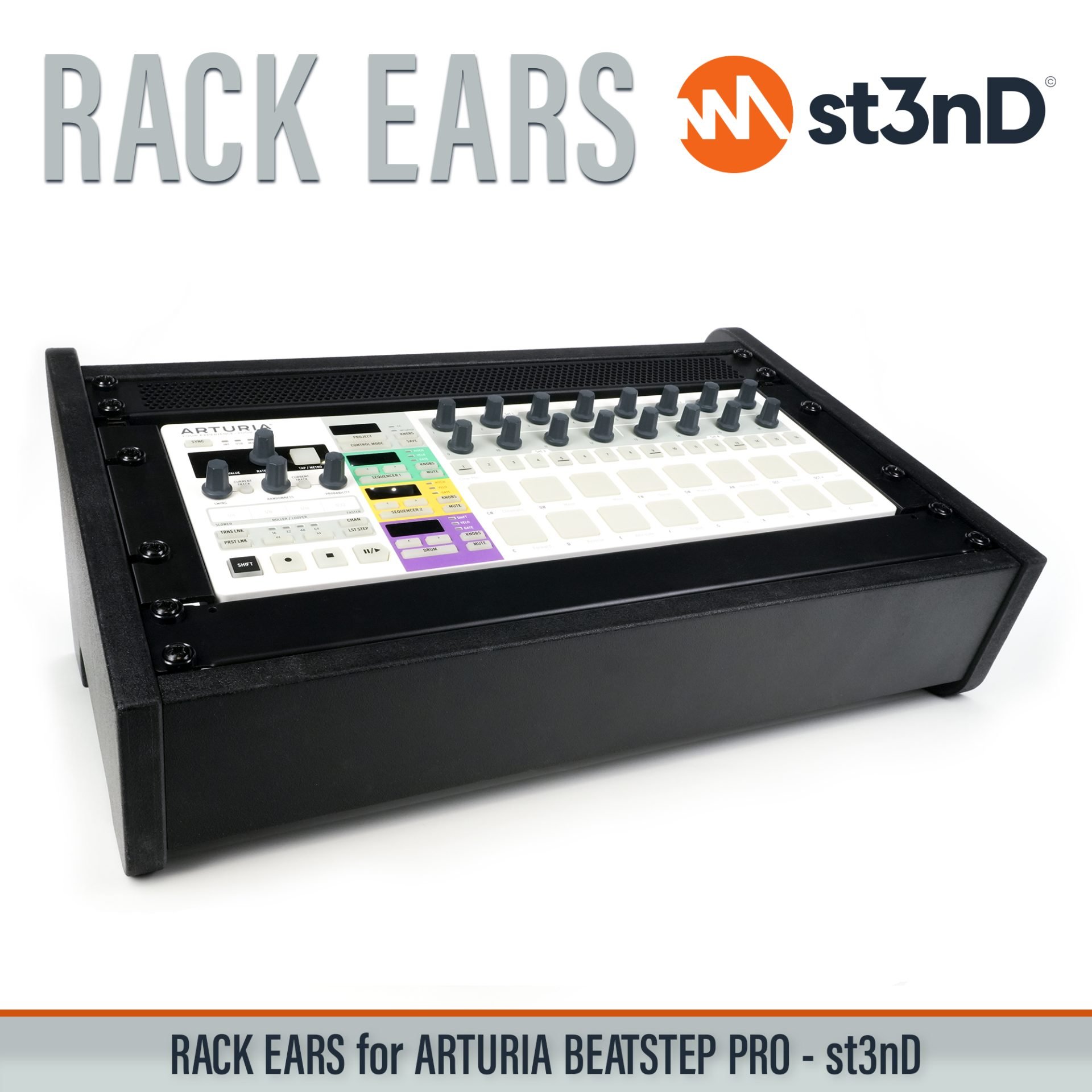 arturia arturia beatstep pro beatstep beatstep pro controller portable st3nD stable strong studio accessory sturdy RACK EARS studio gear accessories custom fit rack brackets custom 3D printed rack mount ears for synths rack ears for music production gear durable rack ears for studio equipment DIY studio rack mounting accessories 3D printed rack ears custom rack ears rack mount brackets synth rack ears studio rack mount ears