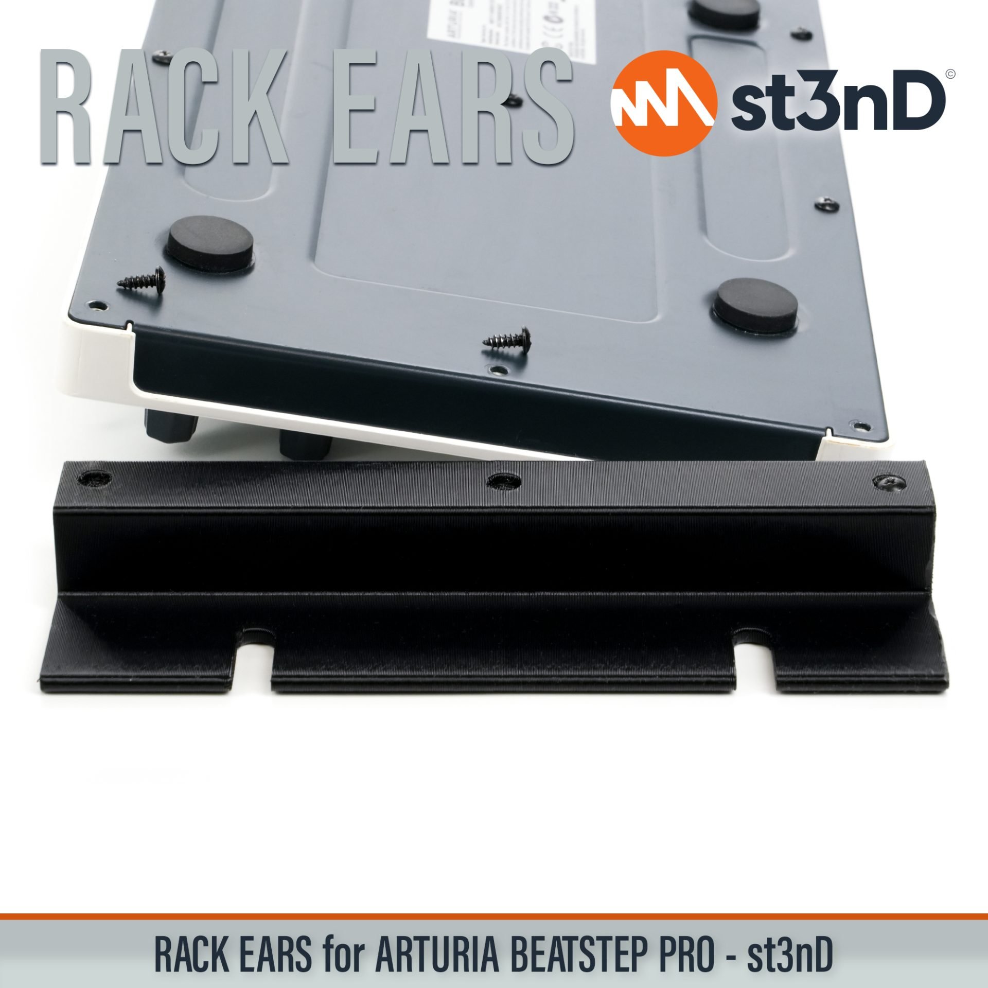 arturia arturia beatstep pro beatstep beatstep pro controller portable st3nD stable strong studio accessory sturdy RACK EARS studio gear accessories custom fit rack brackets custom 3D printed rack mount ears for synths rack ears for music production gear durable rack ears for studio equipment DIY studio rack mounting accessories 3D printed rack ears custom rack ears rack mount brackets synth rack ears studio rack mount ears