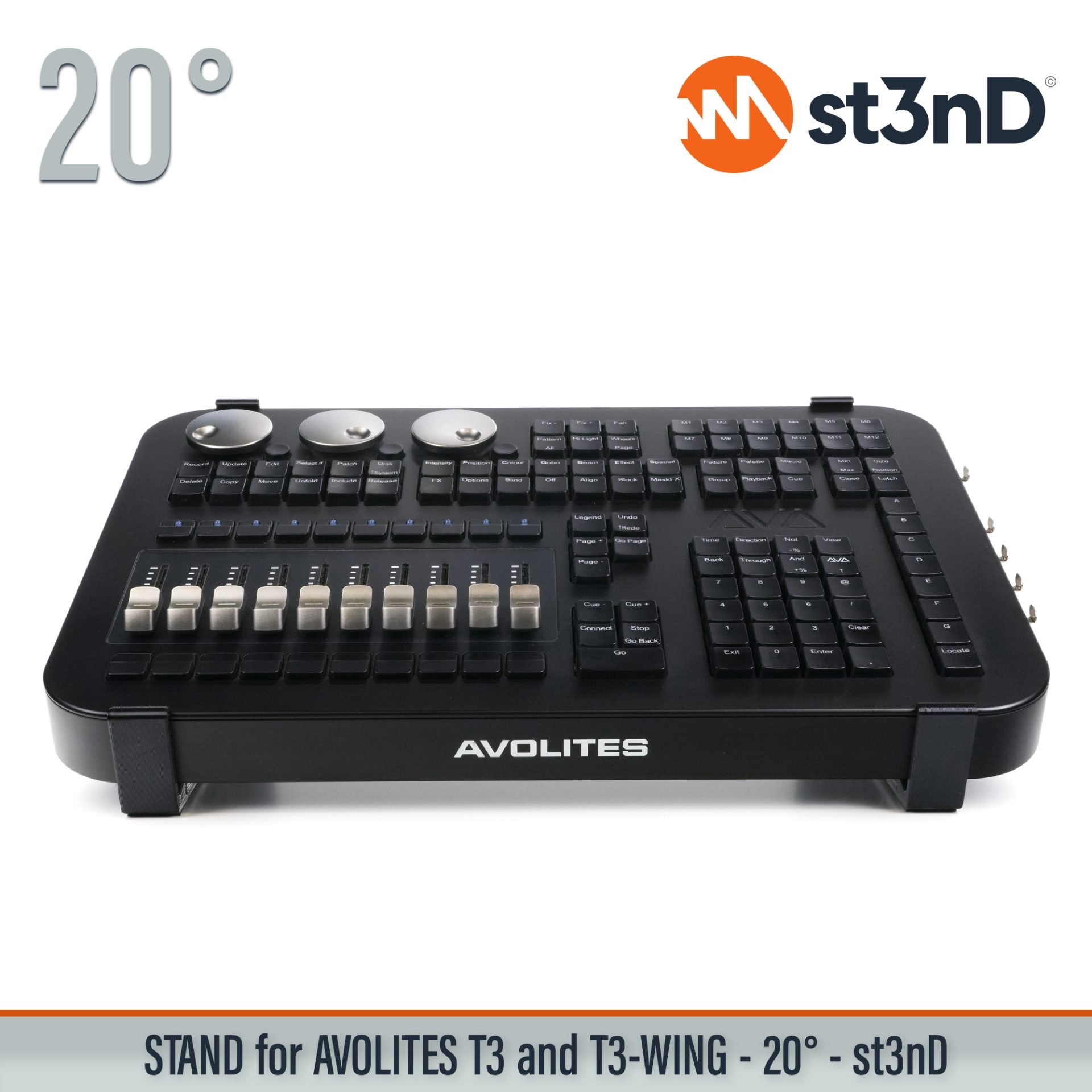 desktop stand st3nD stand strong studio gear sturdy Avolites T3 T3-Wing Avolites T3 / T3-Wing lighting control console. Avolites stand light show