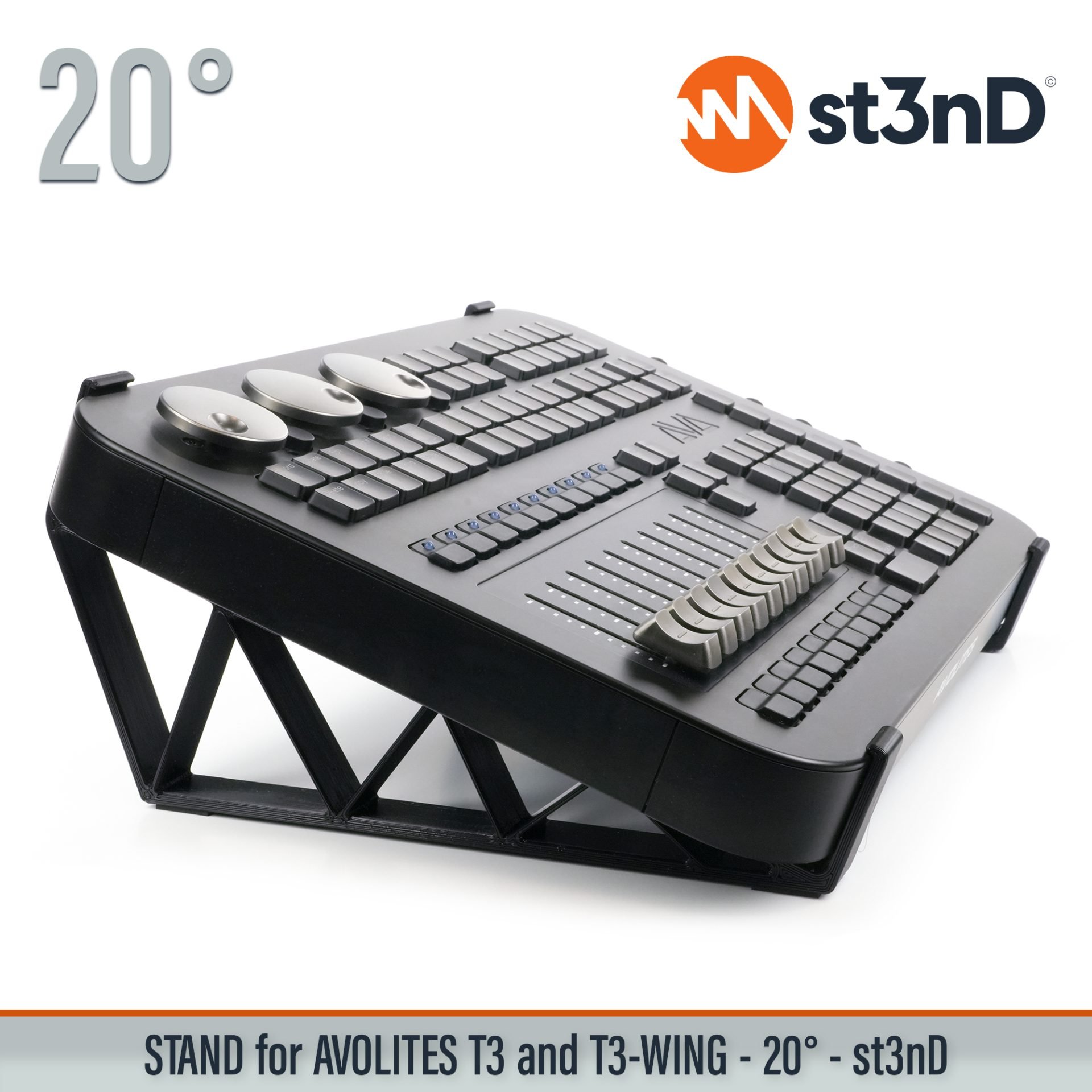 desktop stand st3nD stand strong studio gear sturdy Avolites T3 T3-Wing Avolites T3 / T3-Wing lighting control console. Avolites stand light show