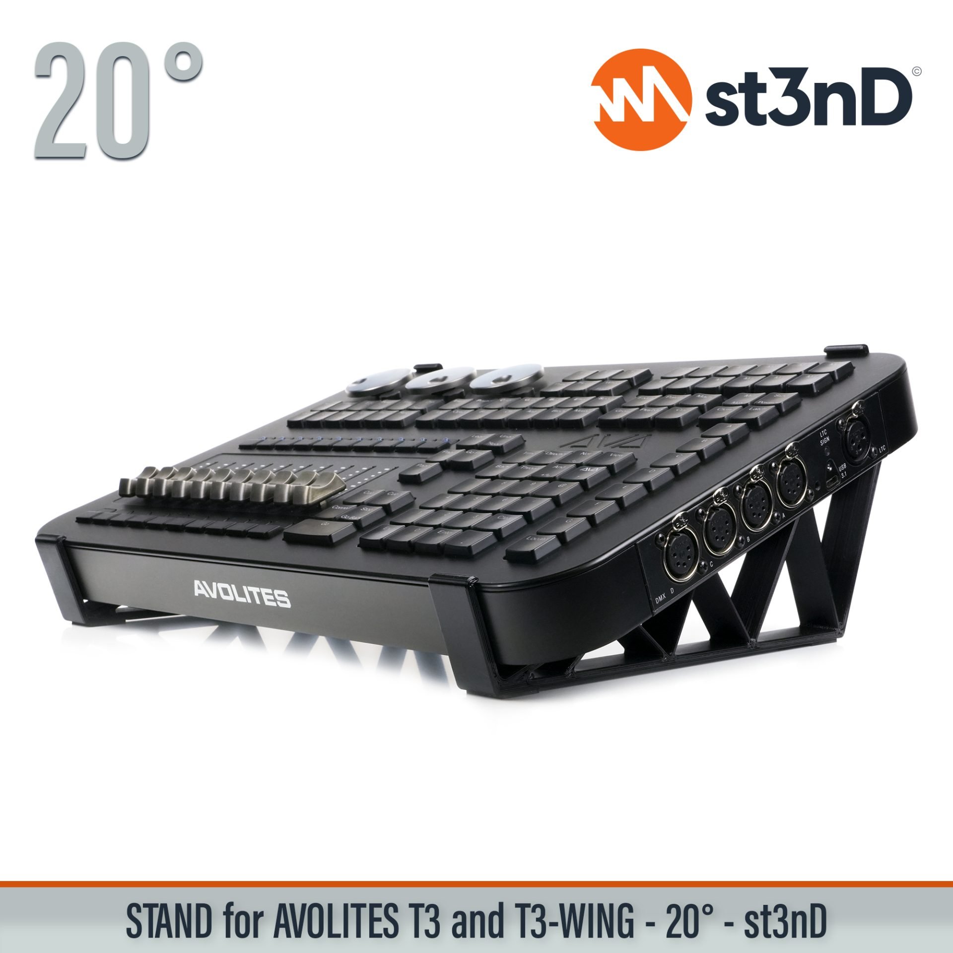 desktop stand st3nD stand strong studio gear sturdy Avolites T3 T3-Wing Avolites T3 / T3-Wing lighting control console. Avolites stand light show
