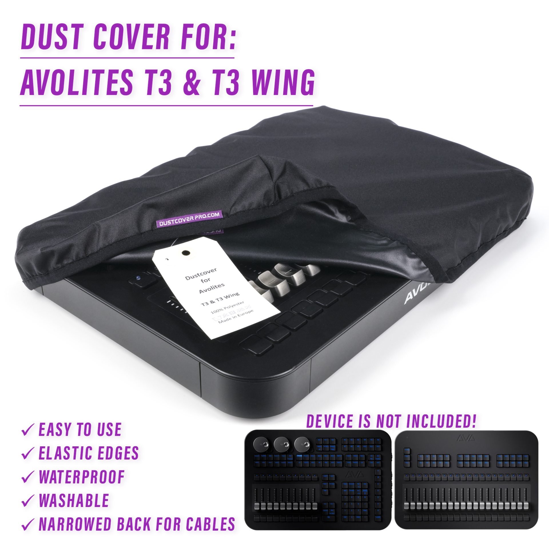 dust cover dustcover dustcoverpro elastic water resistant waterproof Avolites T3 T3 Wing Avolites T3 Wing lighting console lighting control console