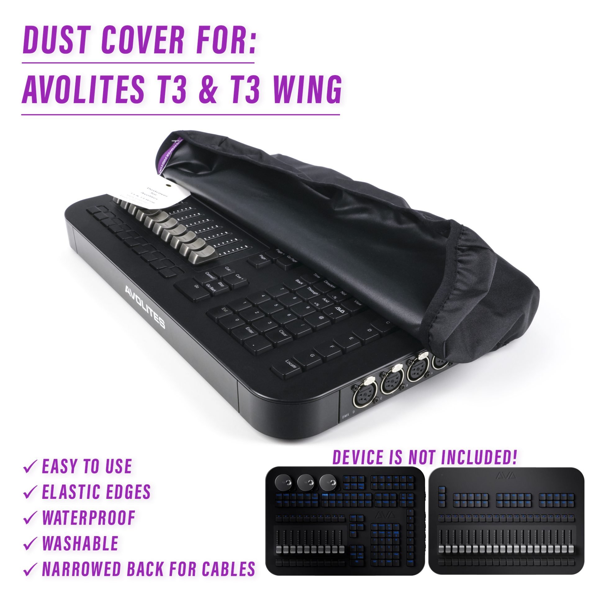 dust cover dustcover dustcoverpro elastic water resistant waterproof Avolites T3 T3 Wing Avolites T3 Wing lighting console lighting control console