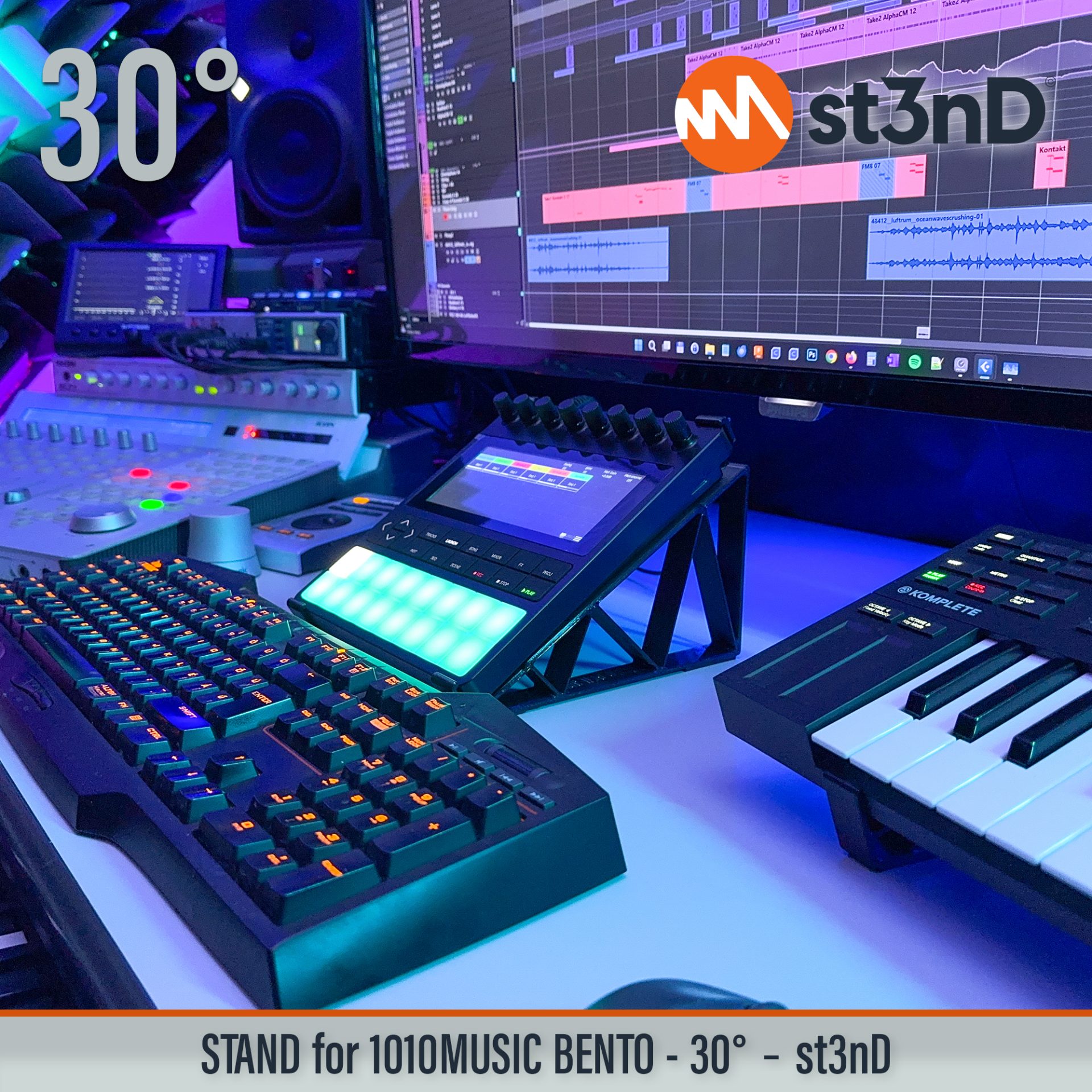 1010music 1010music Bento Bento desktop stand music producer music production sampler sampling production lab st3nD stand strong studio gear sturdy workstation