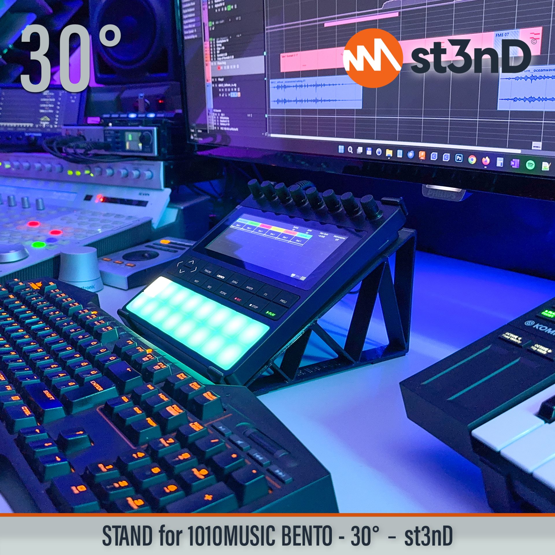 1010music 1010music Bento Bento desktop stand music producer music production sampler sampling production lab st3nD stand strong studio gear sturdy workstation