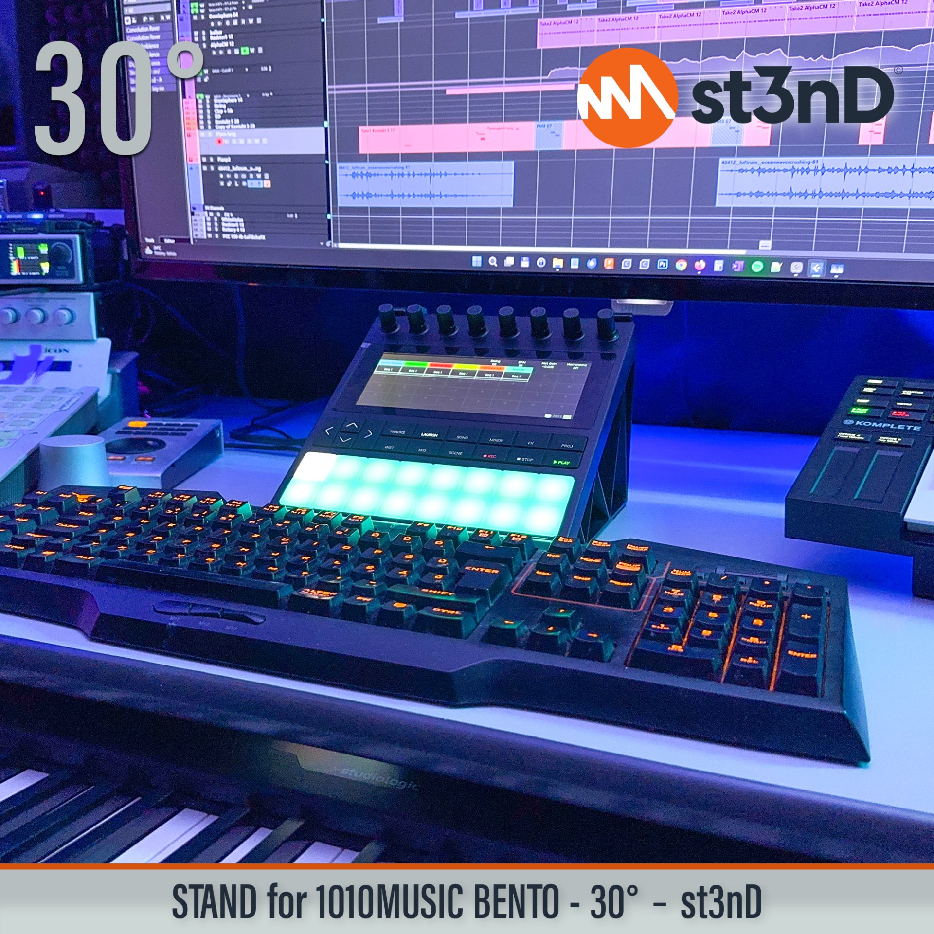 1010music 1010music Bento Bento desktop stand music producer music production sampler sampling production lab st3nD stand strong studio gear sturdy workstation