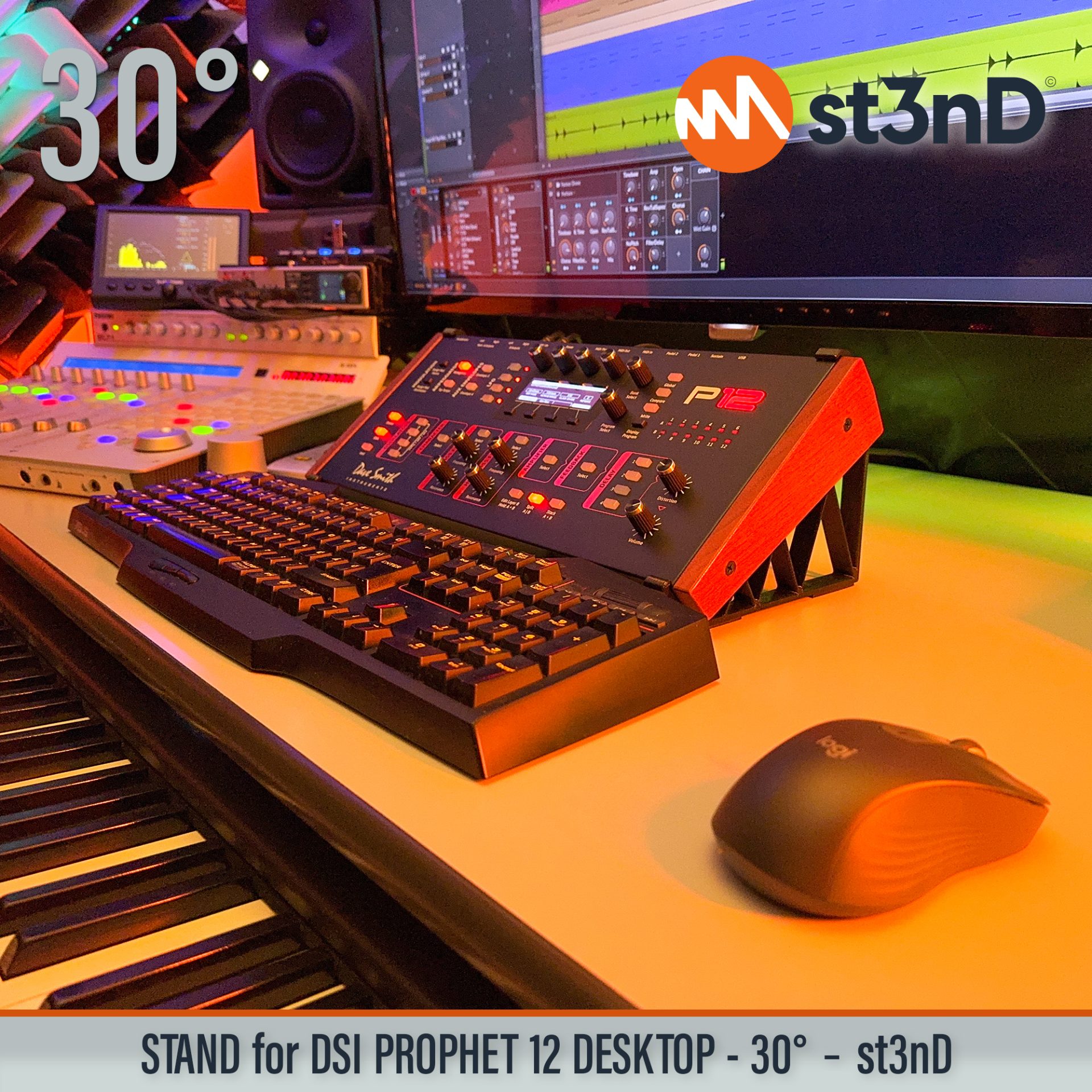 desktop synth home studio music portable SEQUENTIAL Prophet st3nD stable stand strong sturdy tilted DSI PROPHET 12 DESKTOP DAVE SMITH INSTRUMENTS PROPHET 12