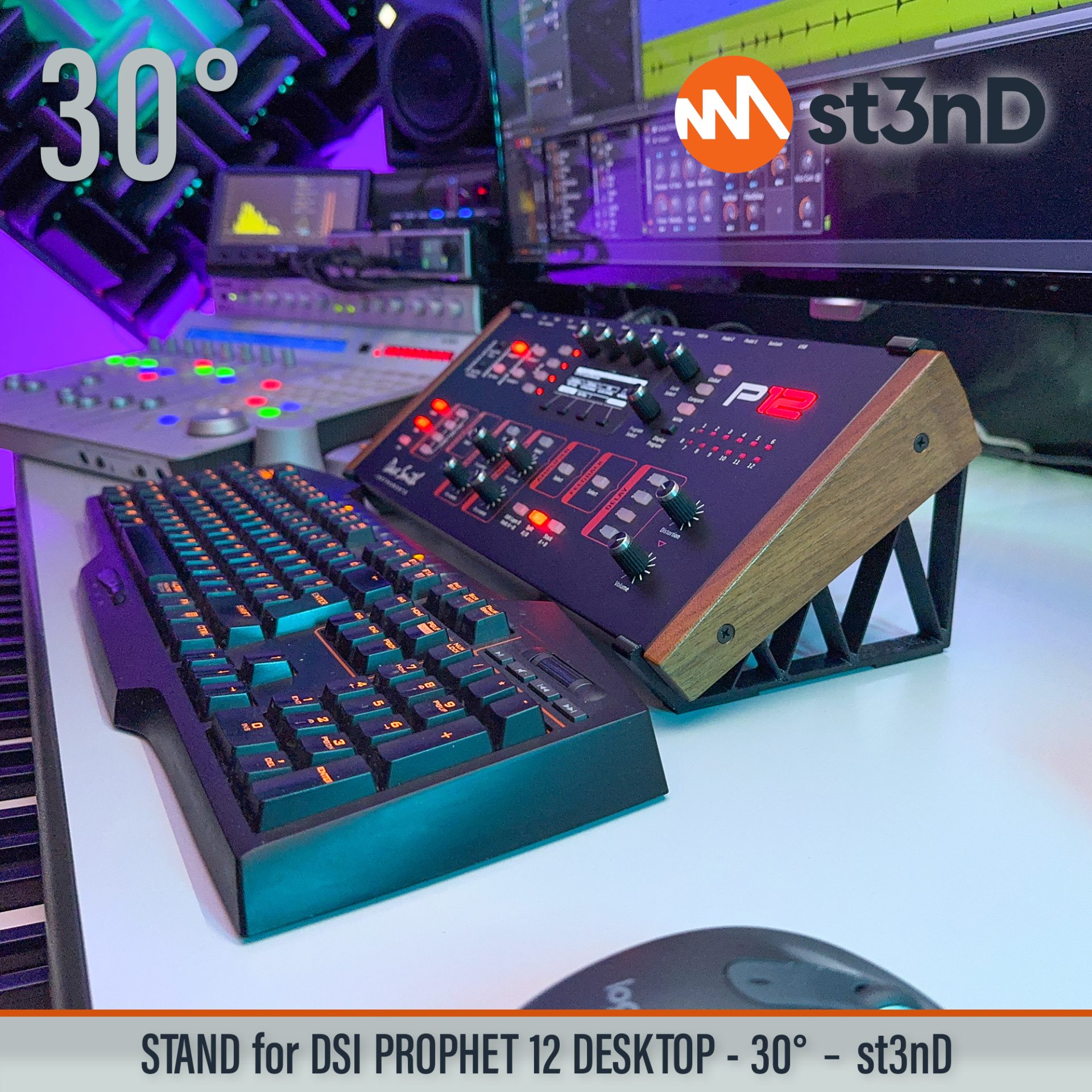desktop synth home studio music portable SEQUENTIAL Prophet st3nD stable stand strong sturdy tilted DSI PROPHET 12 DESKTOP DAVE SMITH INSTRUMENTS PROPHET 12