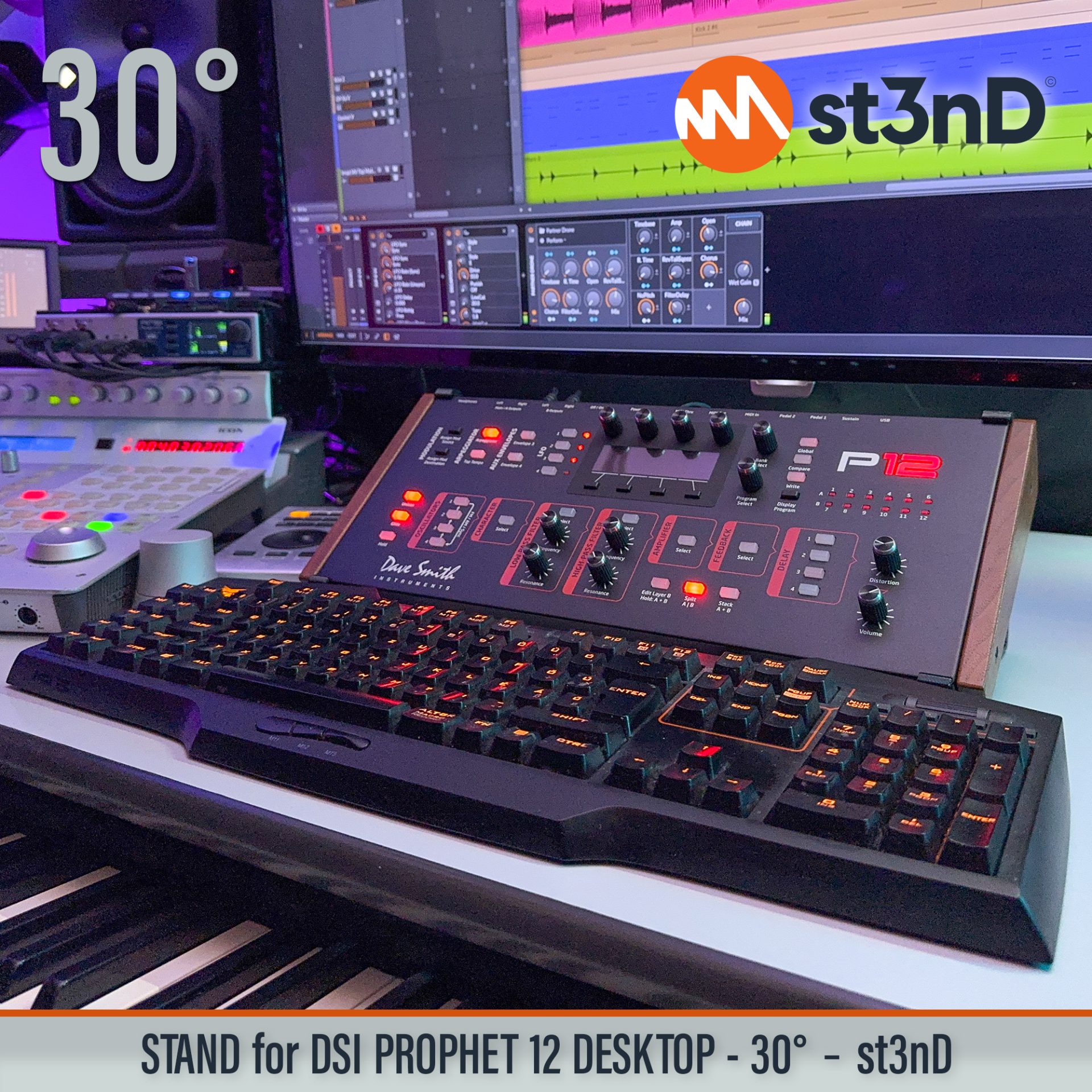 desktop synth home studio music portable SEQUENTIAL Prophet st3nD stable stand strong sturdy tilted DSI PROPHET 12 DESKTOP DAVE SMITH INSTRUMENTS PROPHET 12