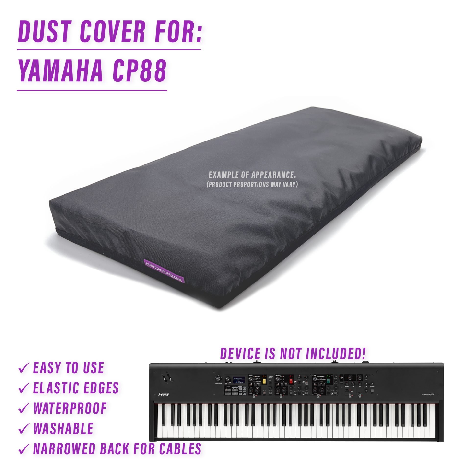 dust cover dustcover dustcoverpro elastic synth synth protection water resistant waterproof yamaha Yamaha CP88 Yamaha CP88
