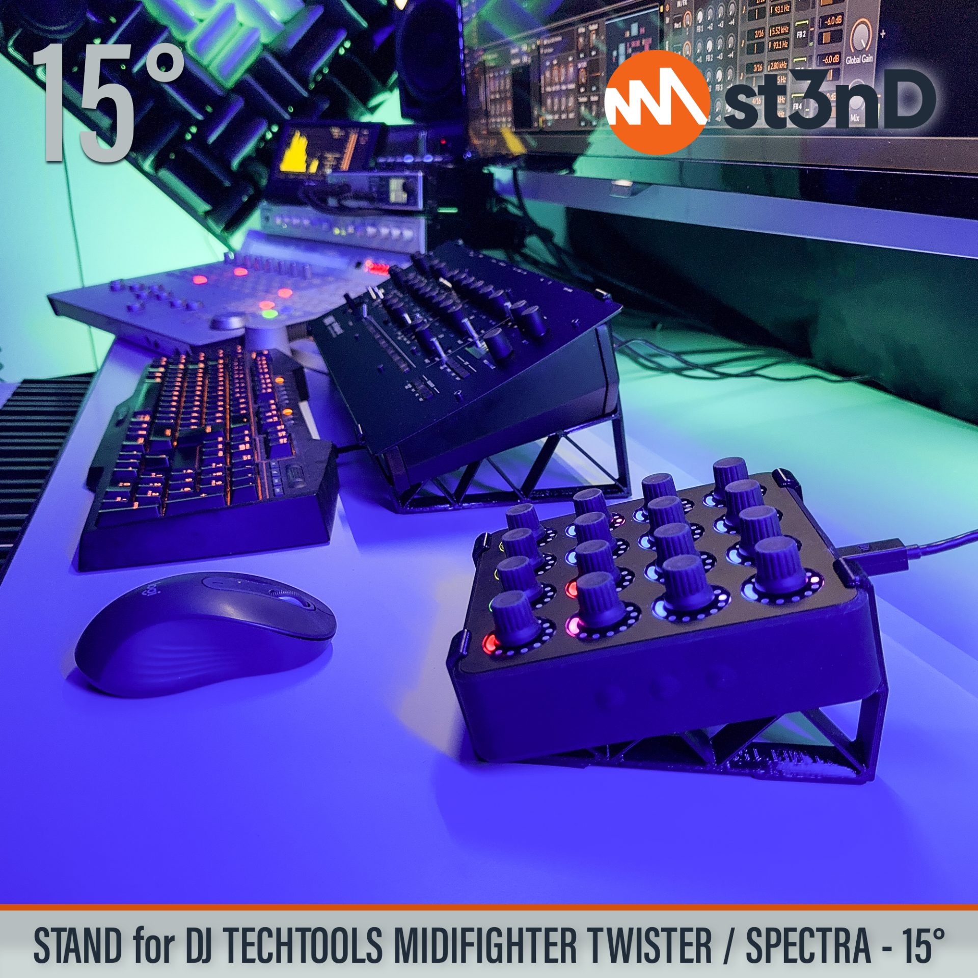 daw controller desktop stand midi controller music production st3nD stand strong studio gear sturdy DJ TECHTOOLS MIDI FIGHTER TWISTER DJ TECHTOOLS MIDI FIGHTER SPECTRA DJ TECHTOOLS MIDI FIGHTER