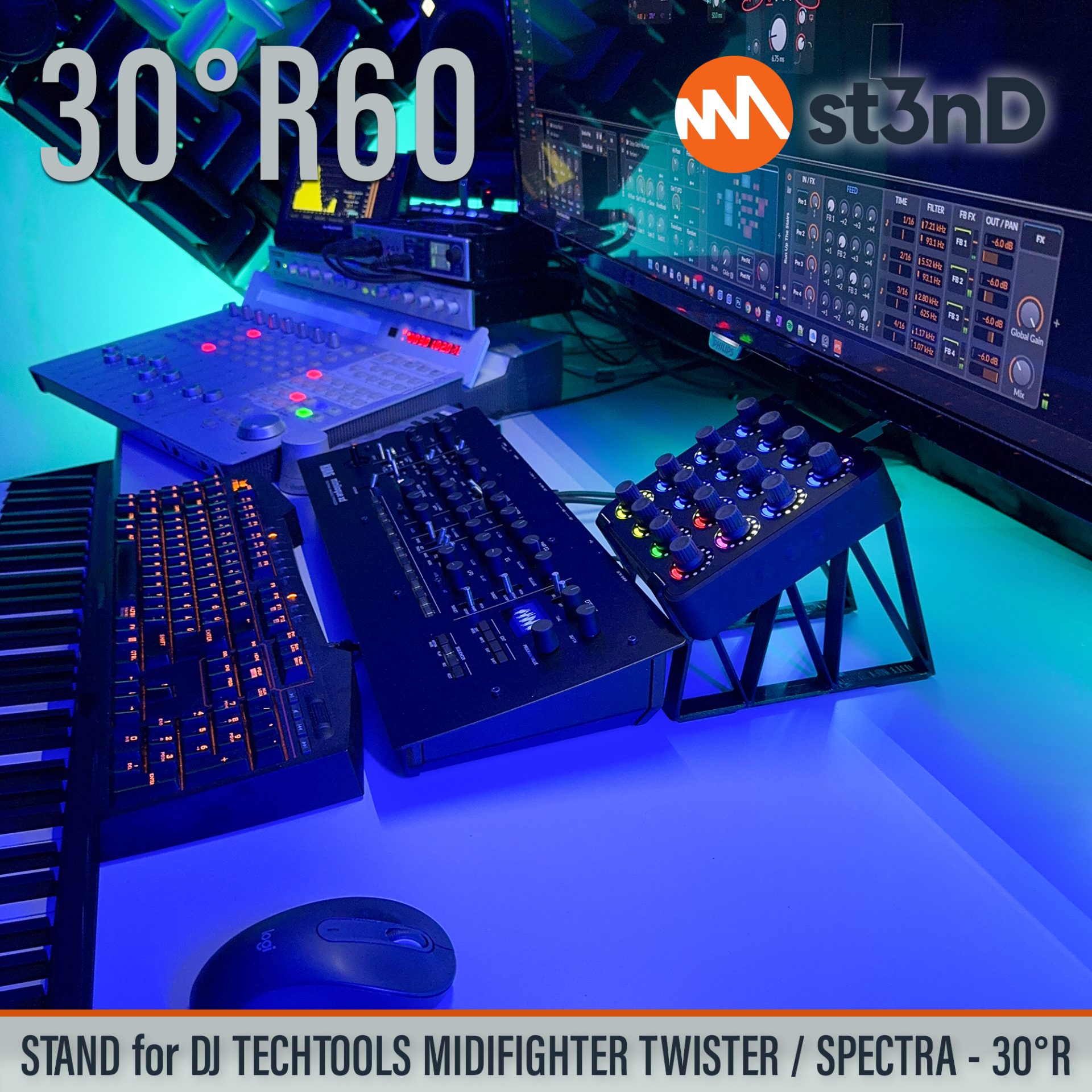 daw controller desktop stand DJ TECHTOOLS midi controller MIDI FIGHTER st3nD stand strong MIDI FIGHTER SPECTRA MIDI FIGHTER TWISTER